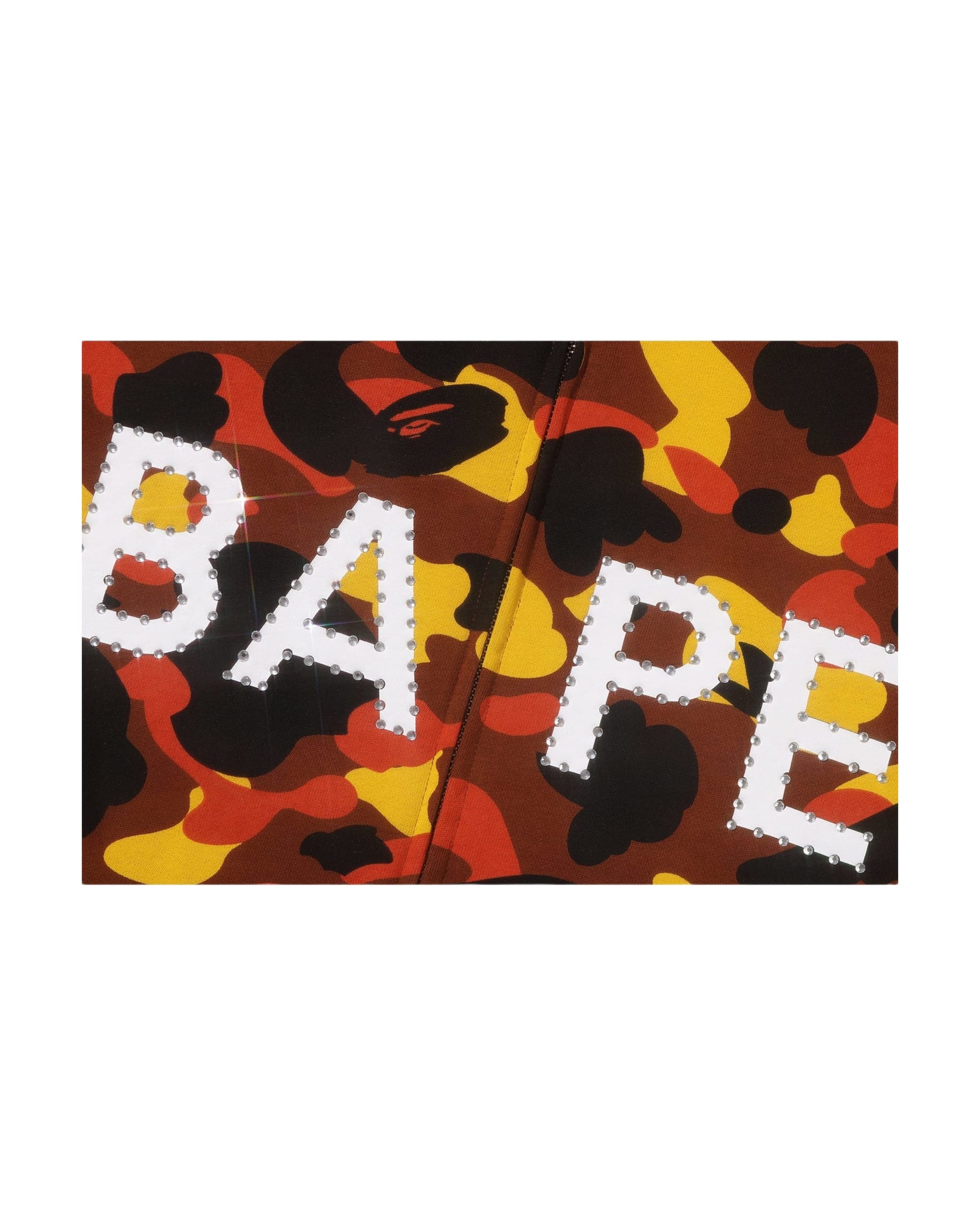 1ST CAMO BAPE LOGO RHINESTONE RELAXED FIT FULL ZIP HOODIE MENS - Image 5