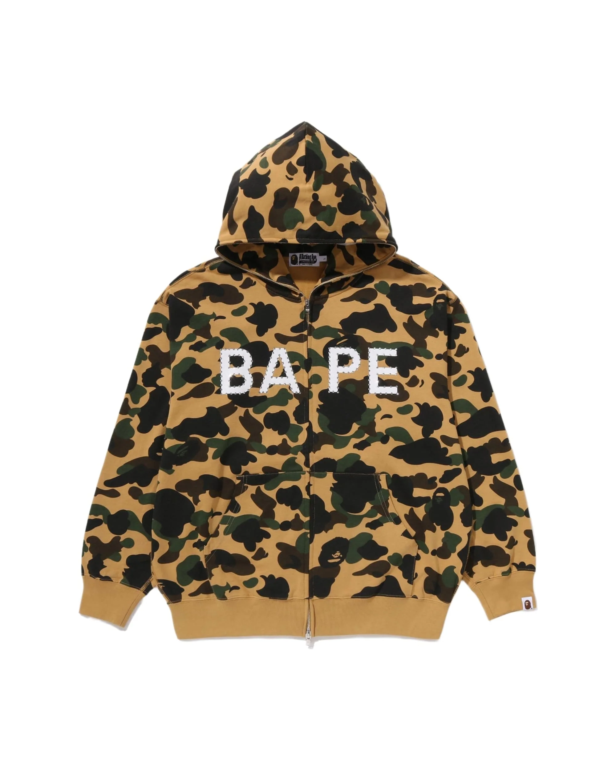 1ST CAMO BAPE LOGO RHINESTONE RELAXED FIT FULL ZIP HOODIE MENS - Image 7