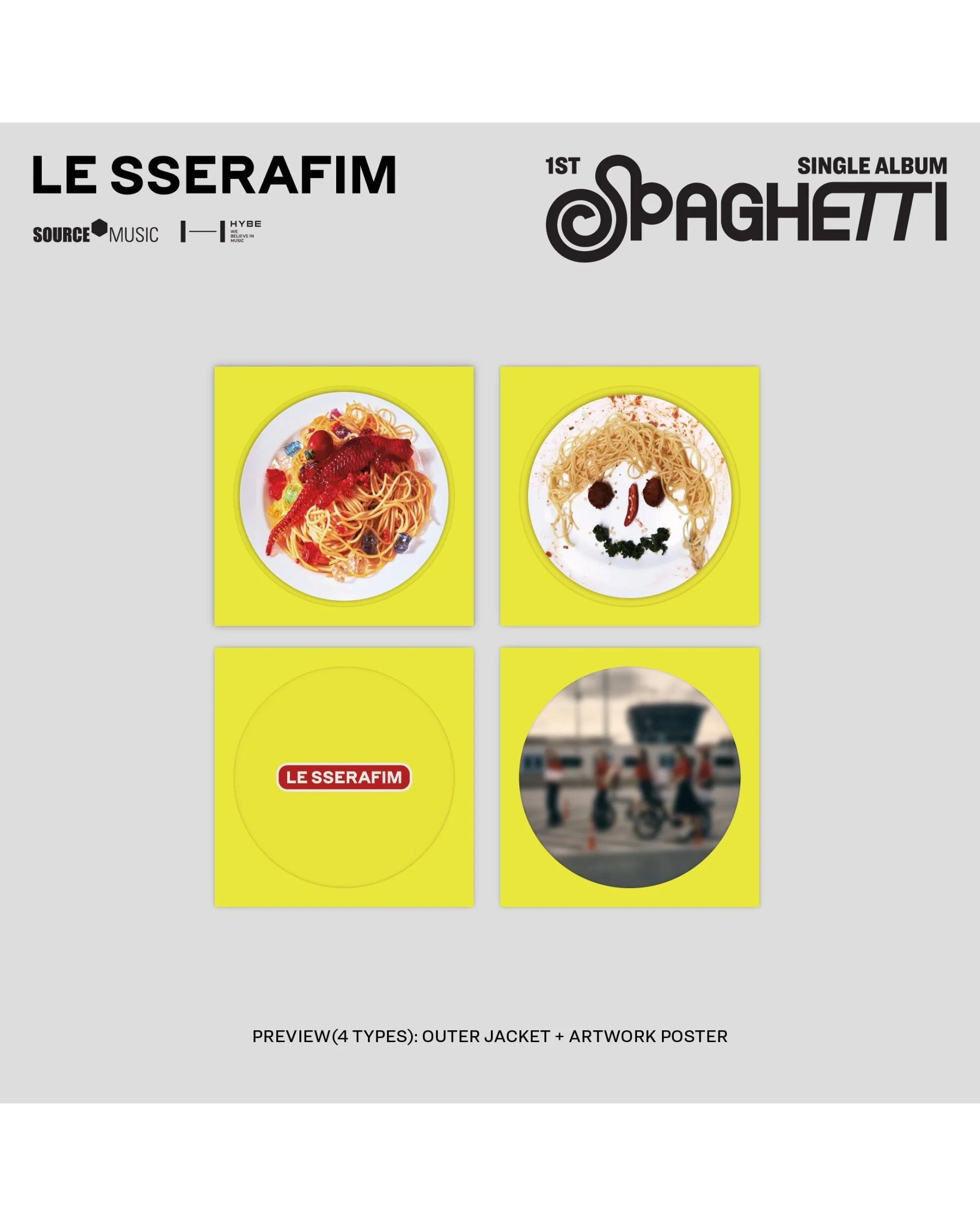 1st Single Album "SPAGHETTI" Vinyl [Neon Yellow] (D2C Exclusive) - Image 4