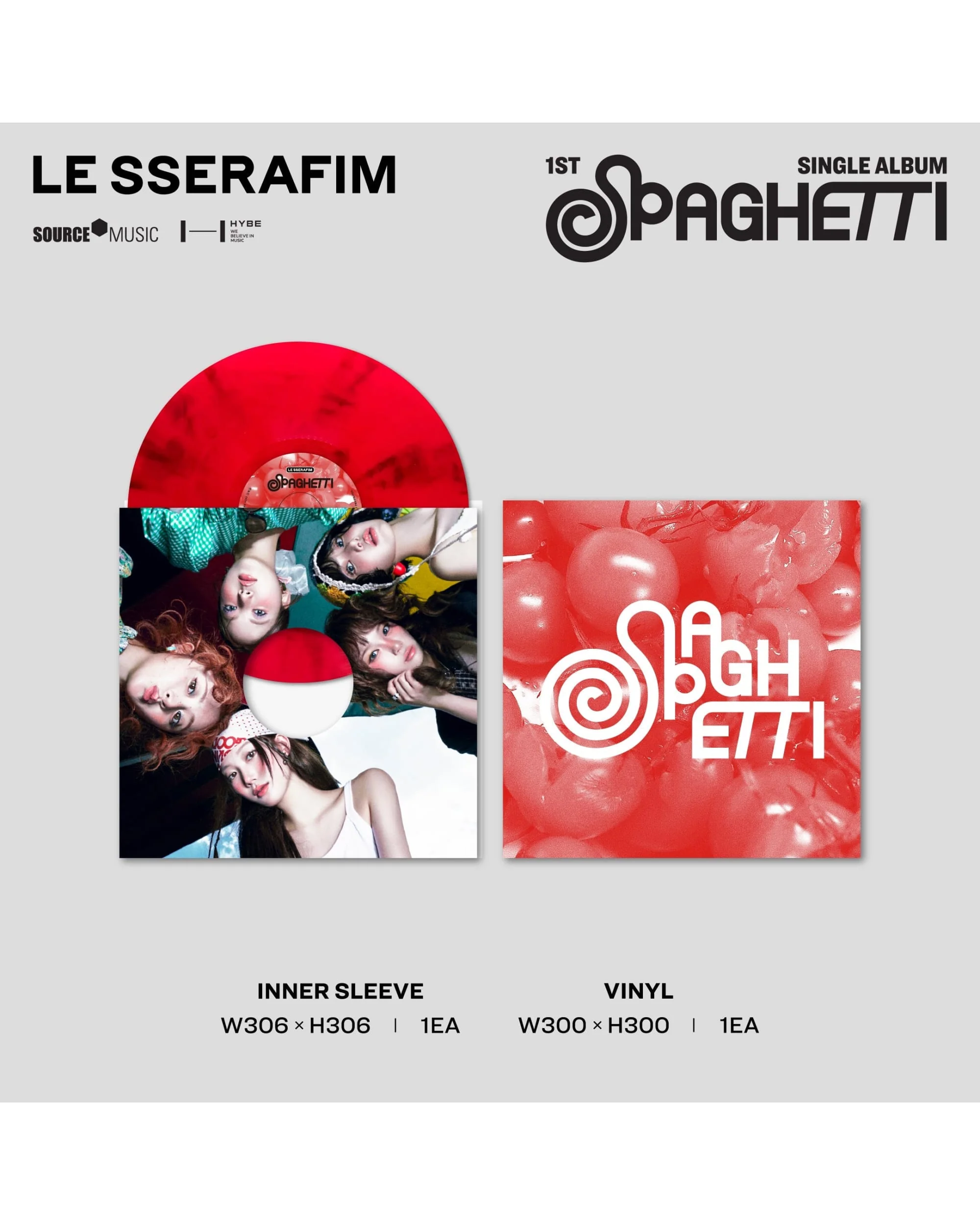 1st Single Album "SPAGHETTI" Vinyl [Tomato Red] (D2C Exclusive) - Image 4