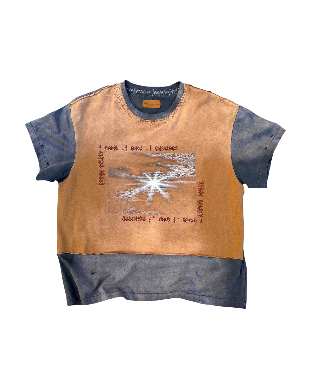 2-IN-1 Distressed Stained Long-sleeve Tee - Image 4