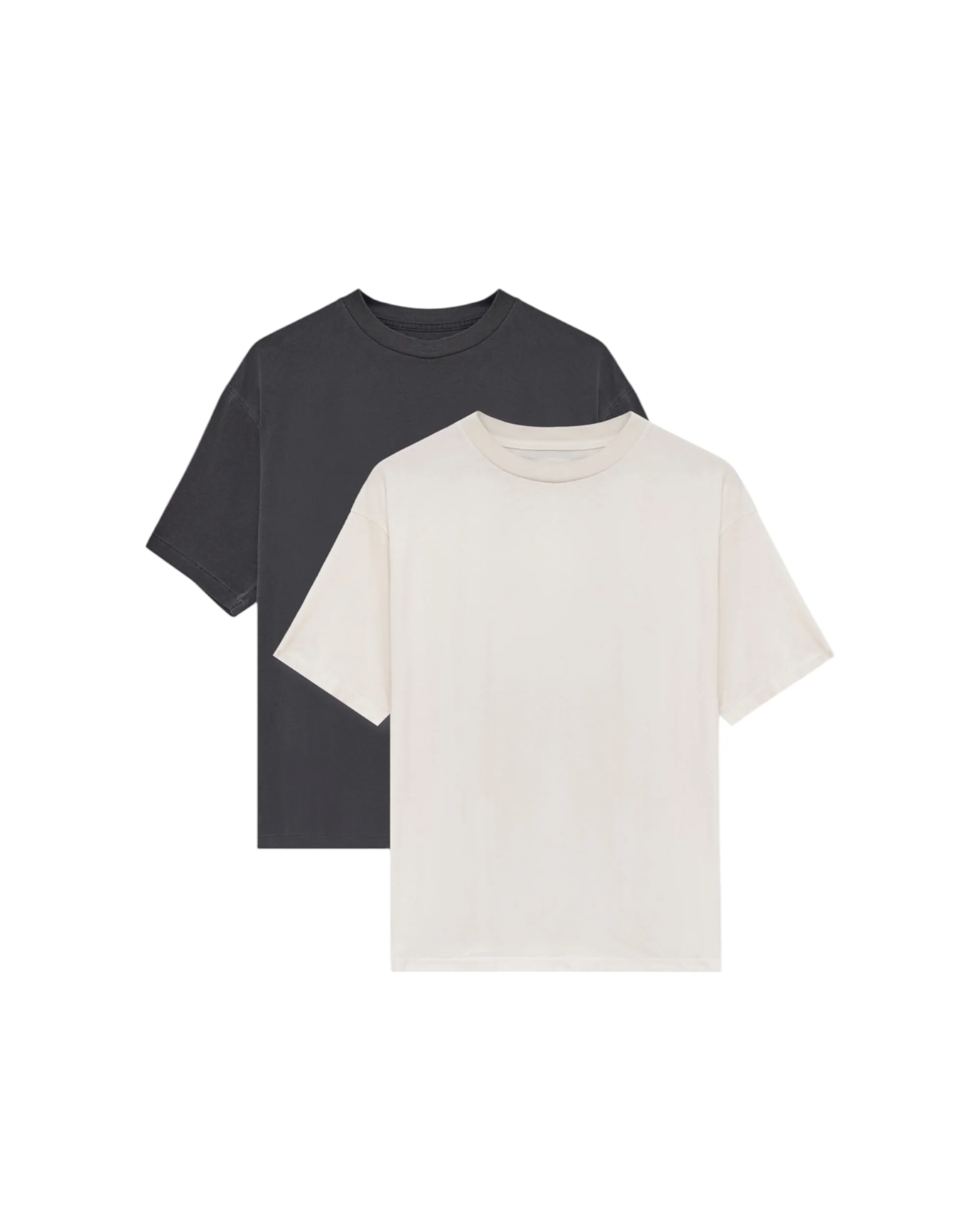 2 Pack Retroblend Tees - Charcoal & Bone