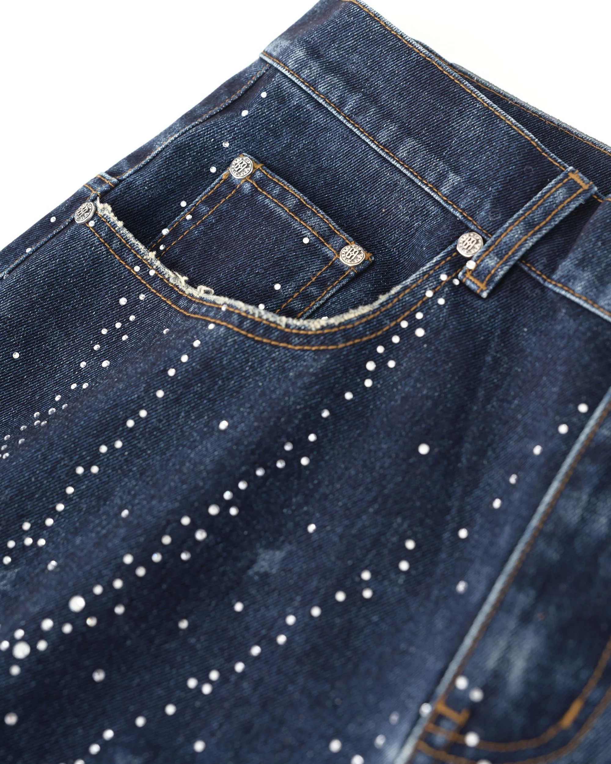 20K Diamond Starlight Denim Shorts in Blue - Image 5
