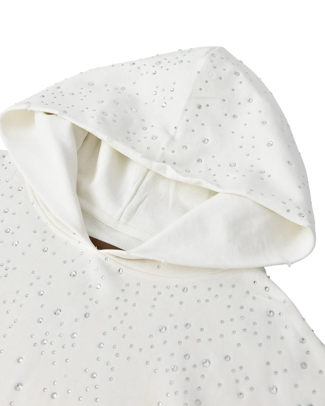 20K Swarovski Diamond Hoodie in White - Image 3