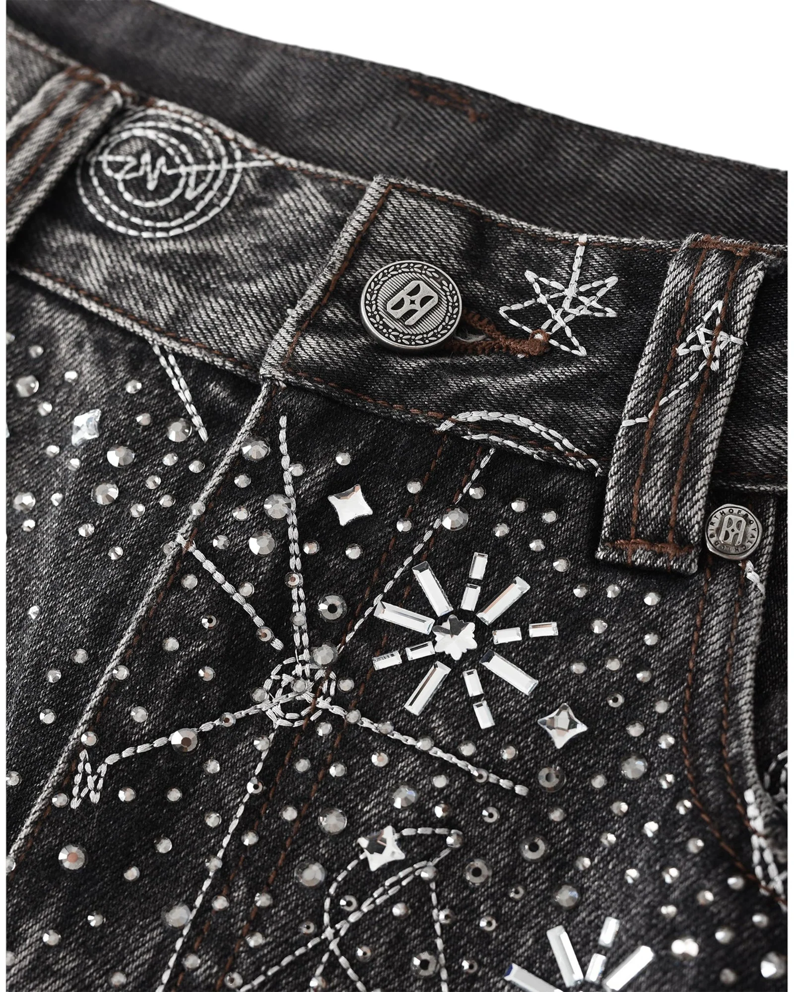 20K Zodiac Diamond Denim Pants in BLK - Image 3
