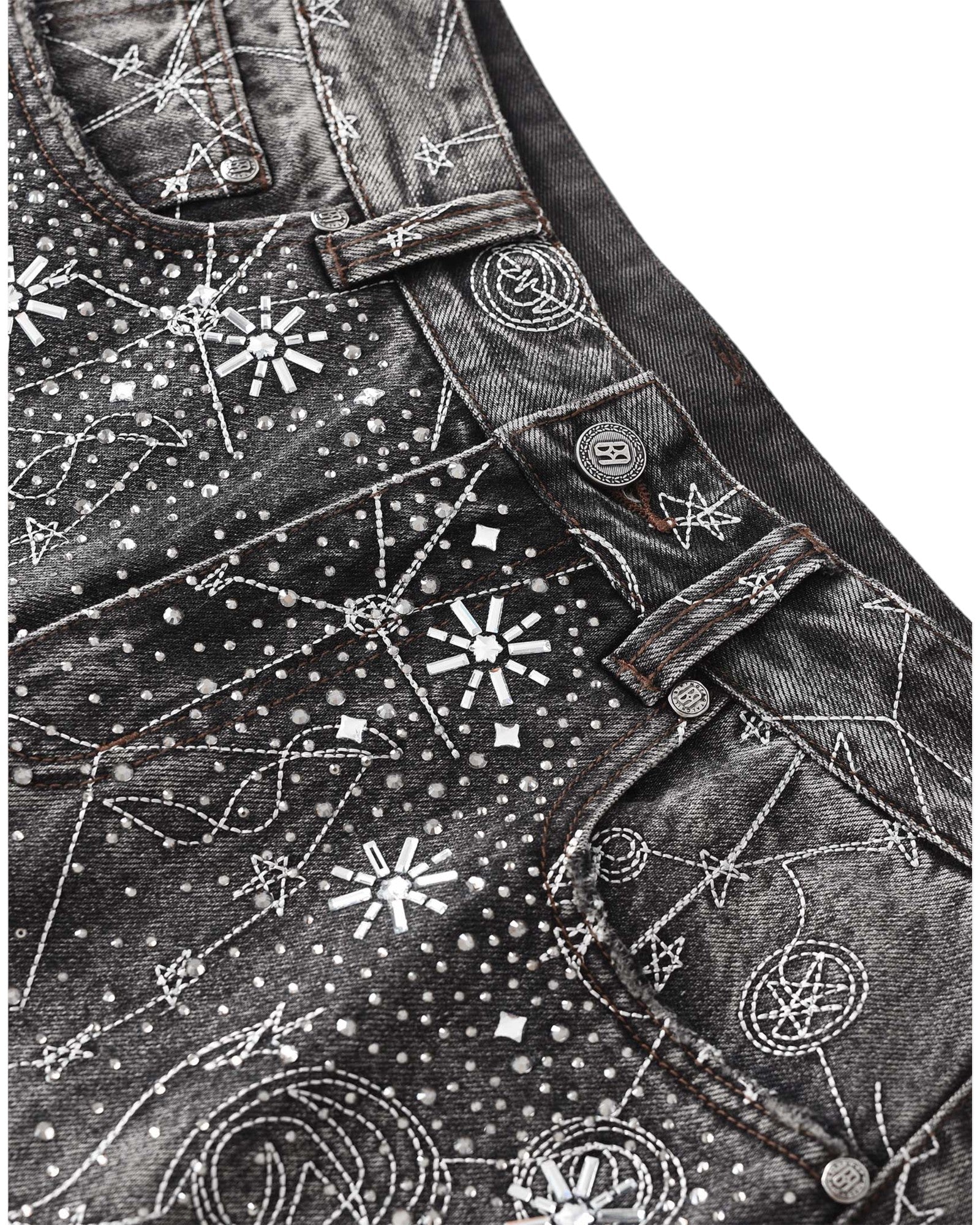 20K Zodiac Diamond Denim Pants in BLK - Image 6