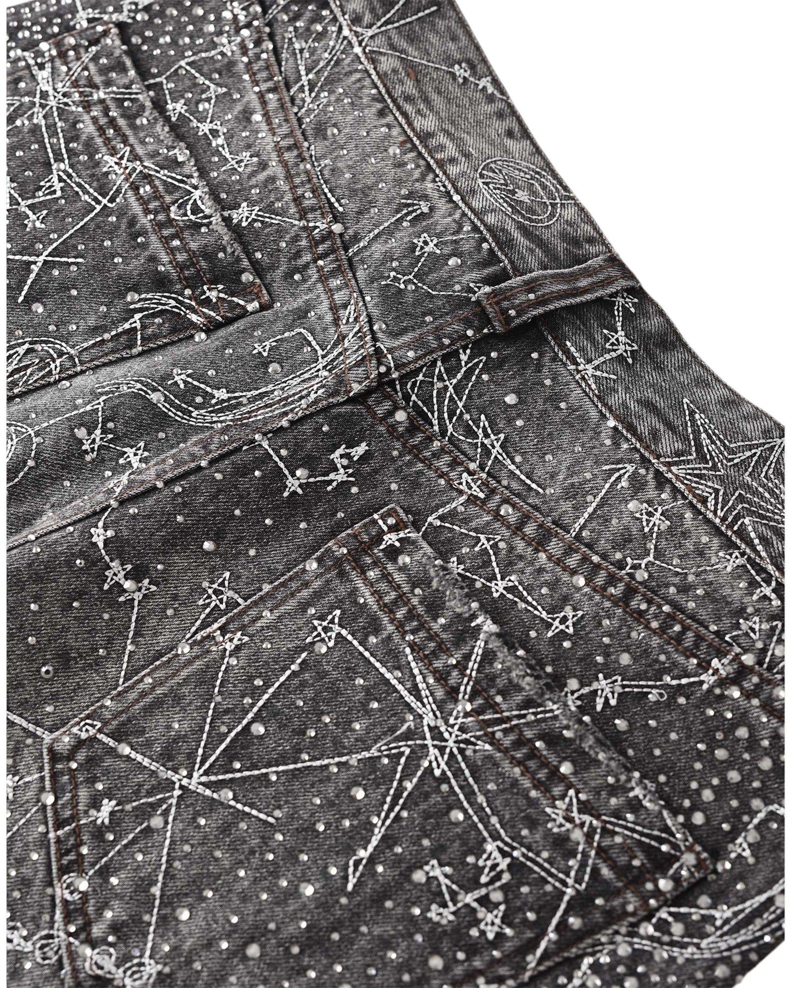 20K Zodiac Diamond Denim Pants in BLK - Image 7