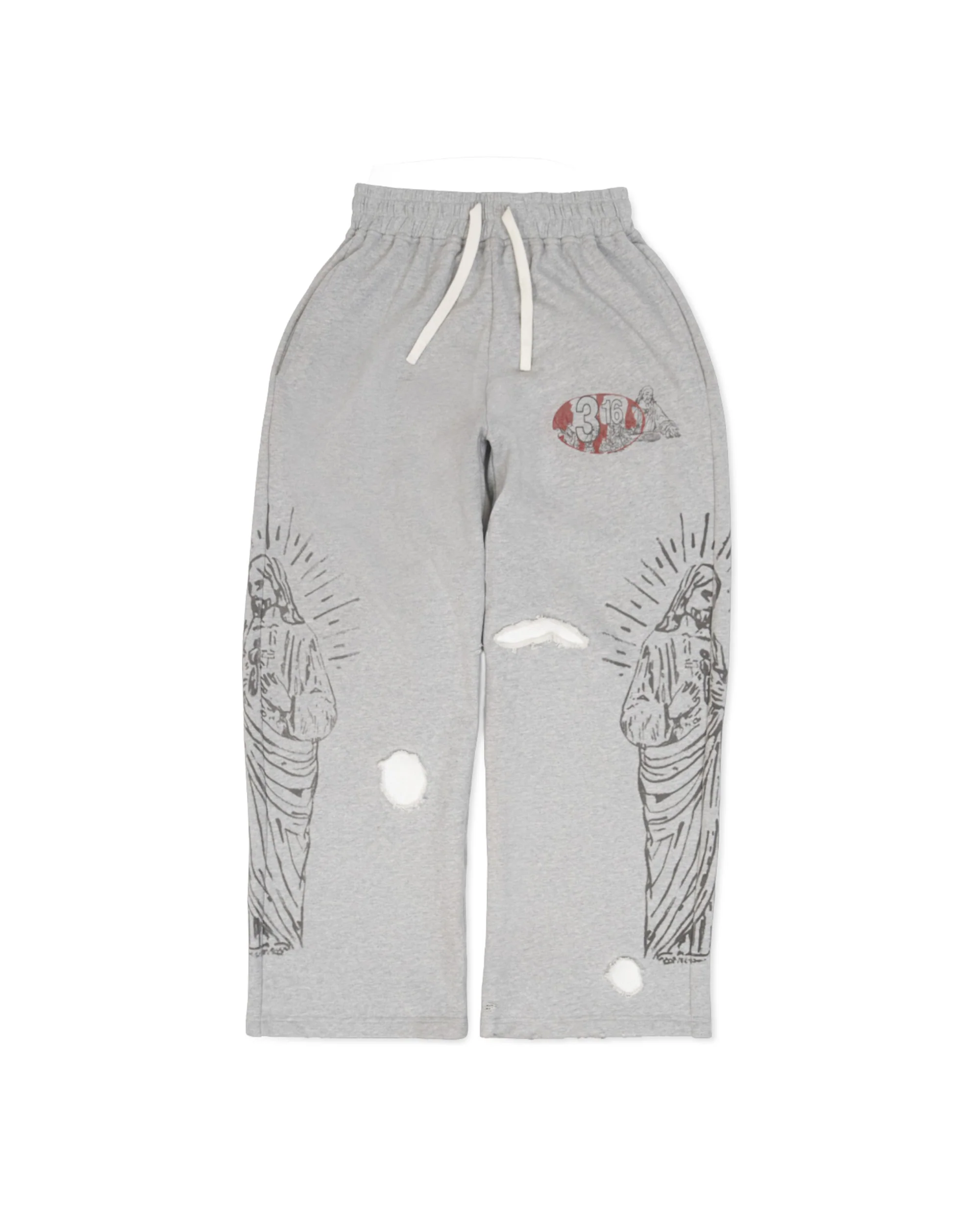 "3:16" Distressed Sweats