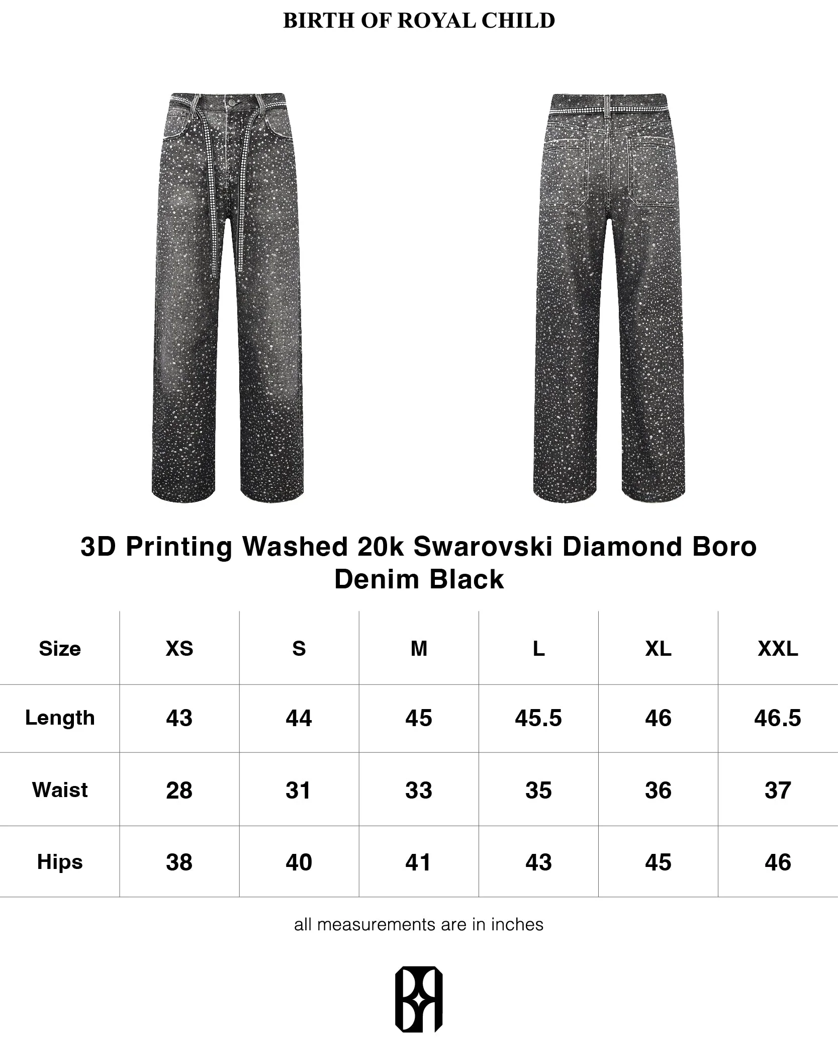 3D Printing Washed 20k Swarovski Diamond Boro Denim Black - Image 22