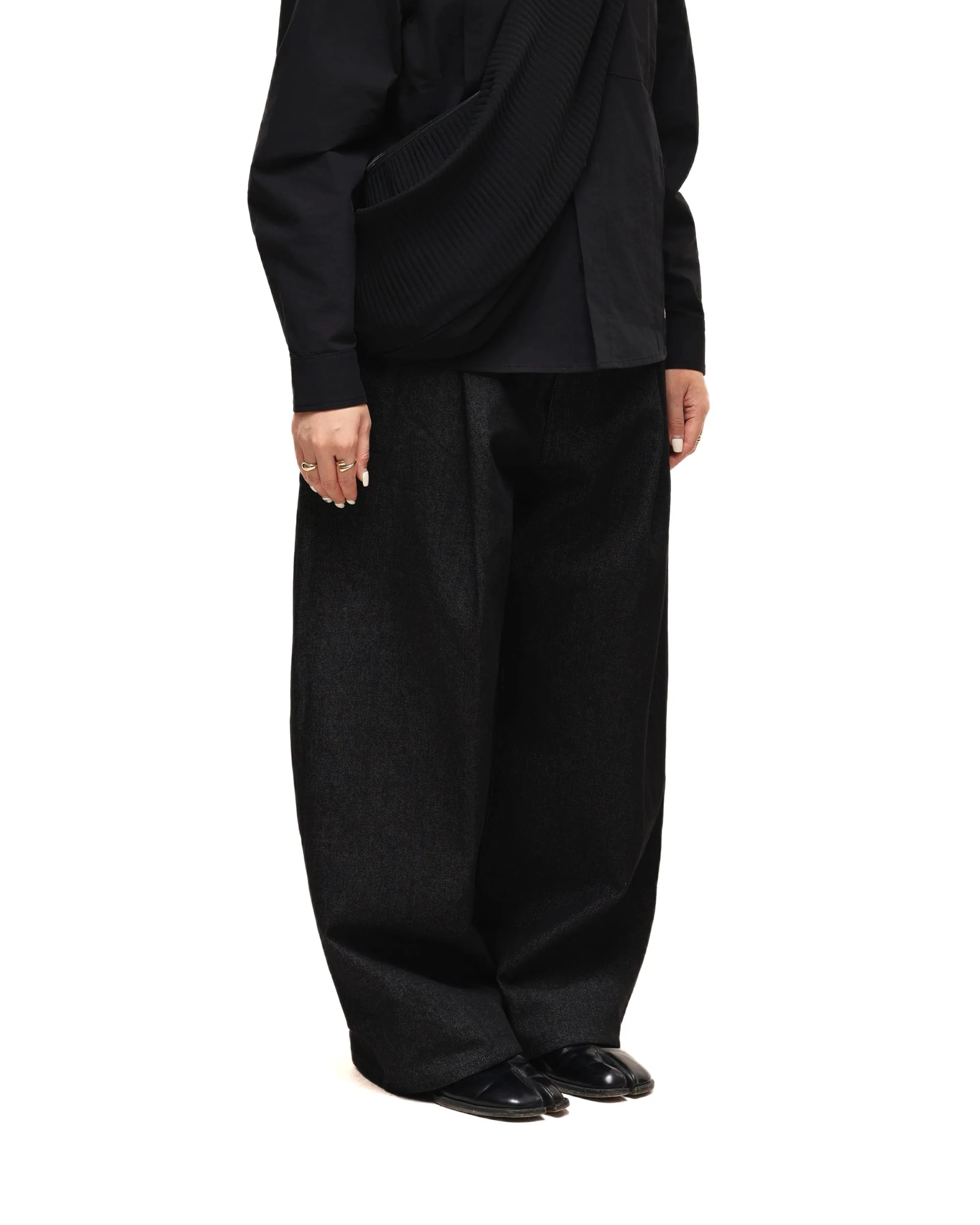 6CRAYON 11.3oz Black Non-Fade Wide-Leg Baggy Denim Pants - Image 5