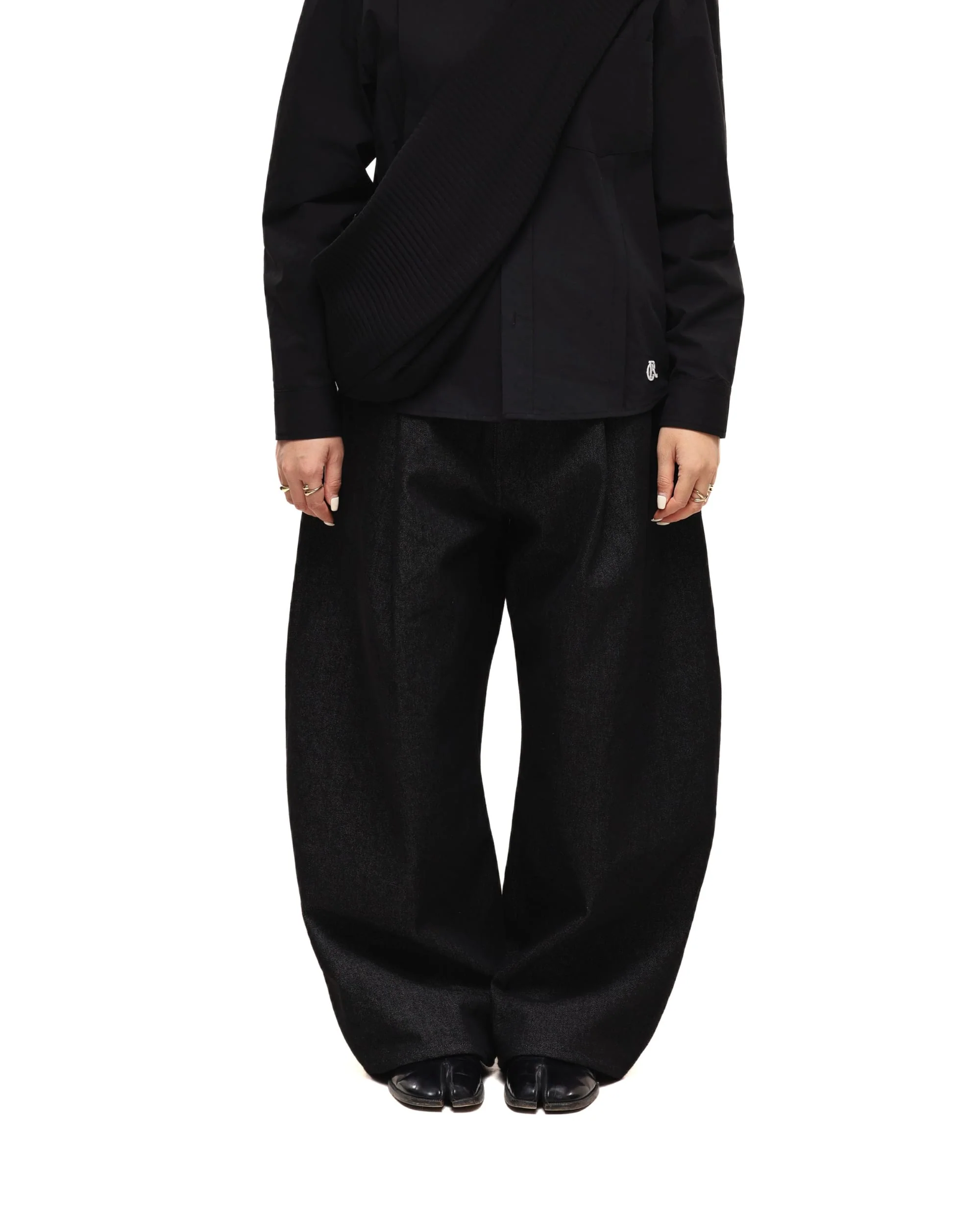 6CRAYON 11.3oz Black Non-Fade Wide-Leg Baggy Denim Pants - Image 9