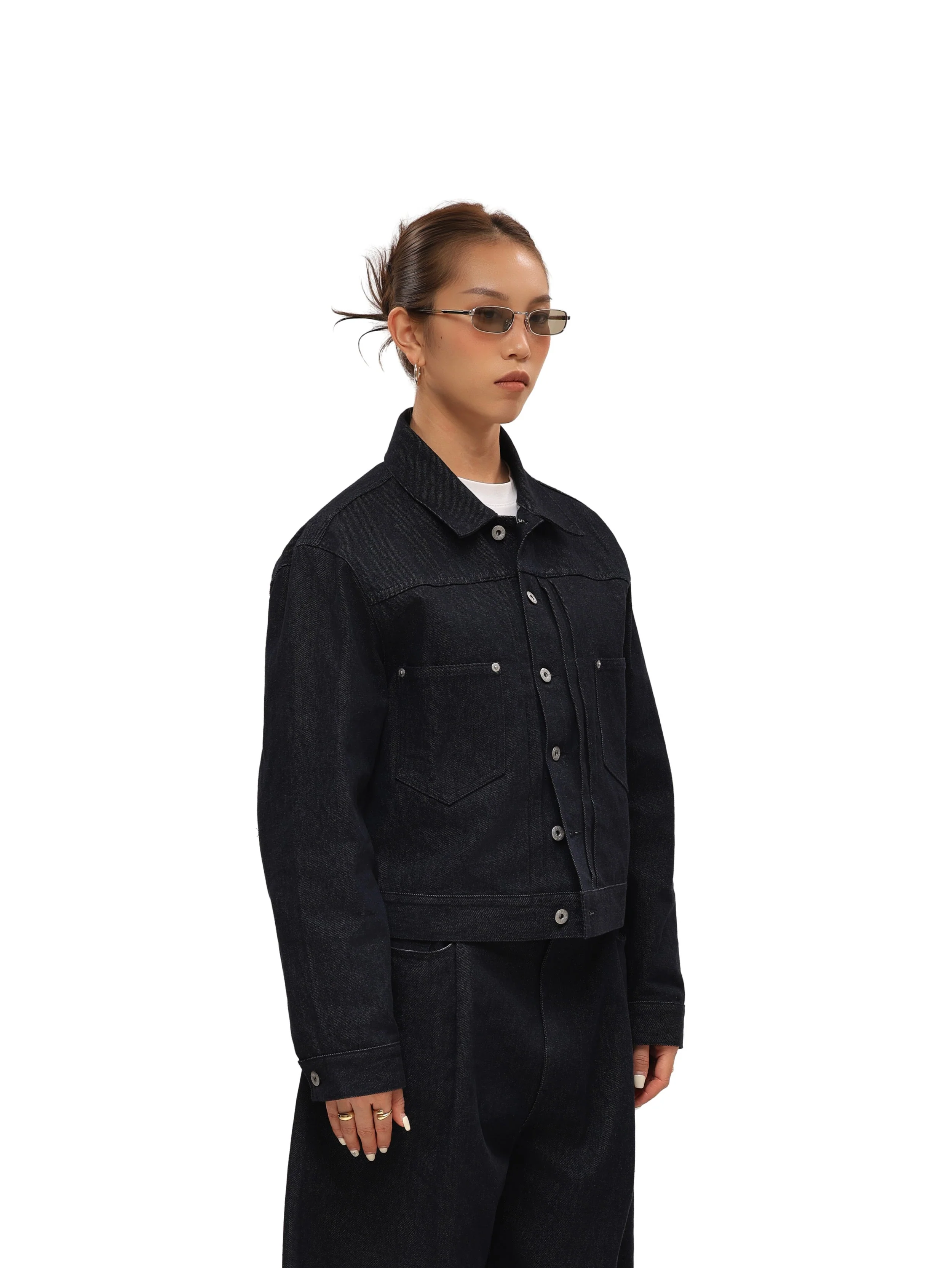 6CRAYON 11.3oz Indigo Blue Non-Fade Short Denim Jacket - Image 12