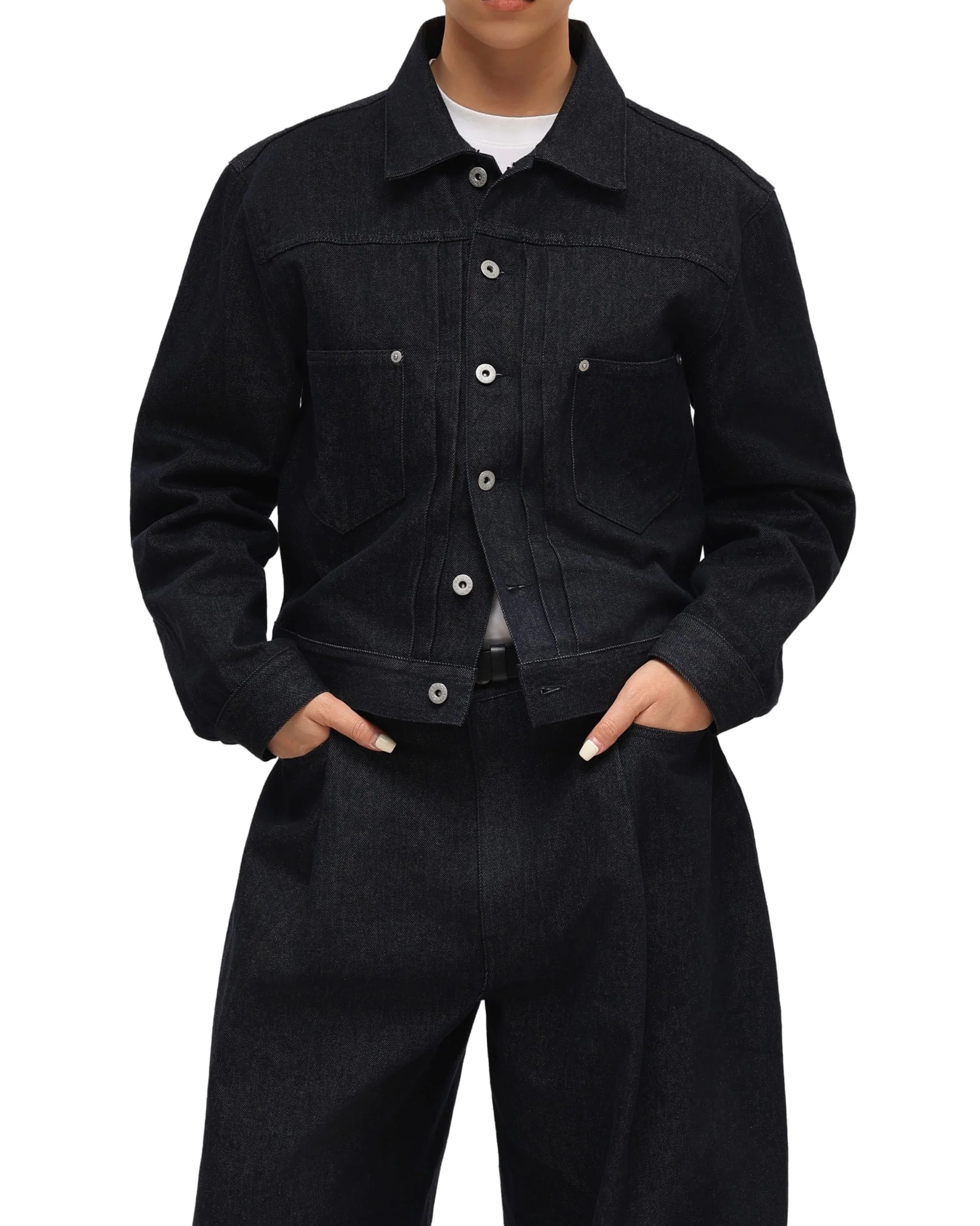 6CRAYON 11.3oz Indigo Blue Non-Fade Short Denim Jacket - Image 6