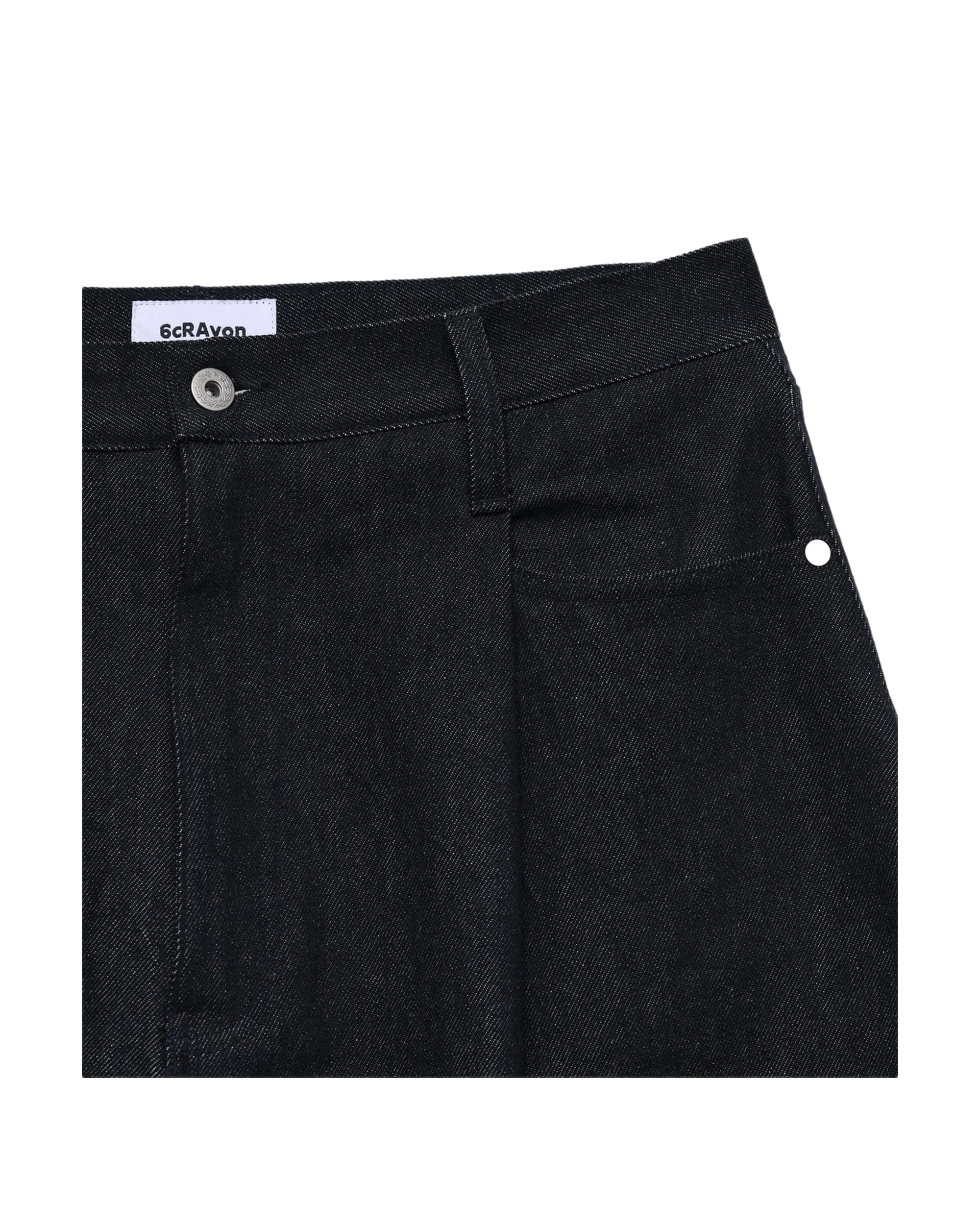 6CRAYON 11.3oz Indigo Blue Non-Fade Wide-Leg Baggy Denim Pants - Image 5