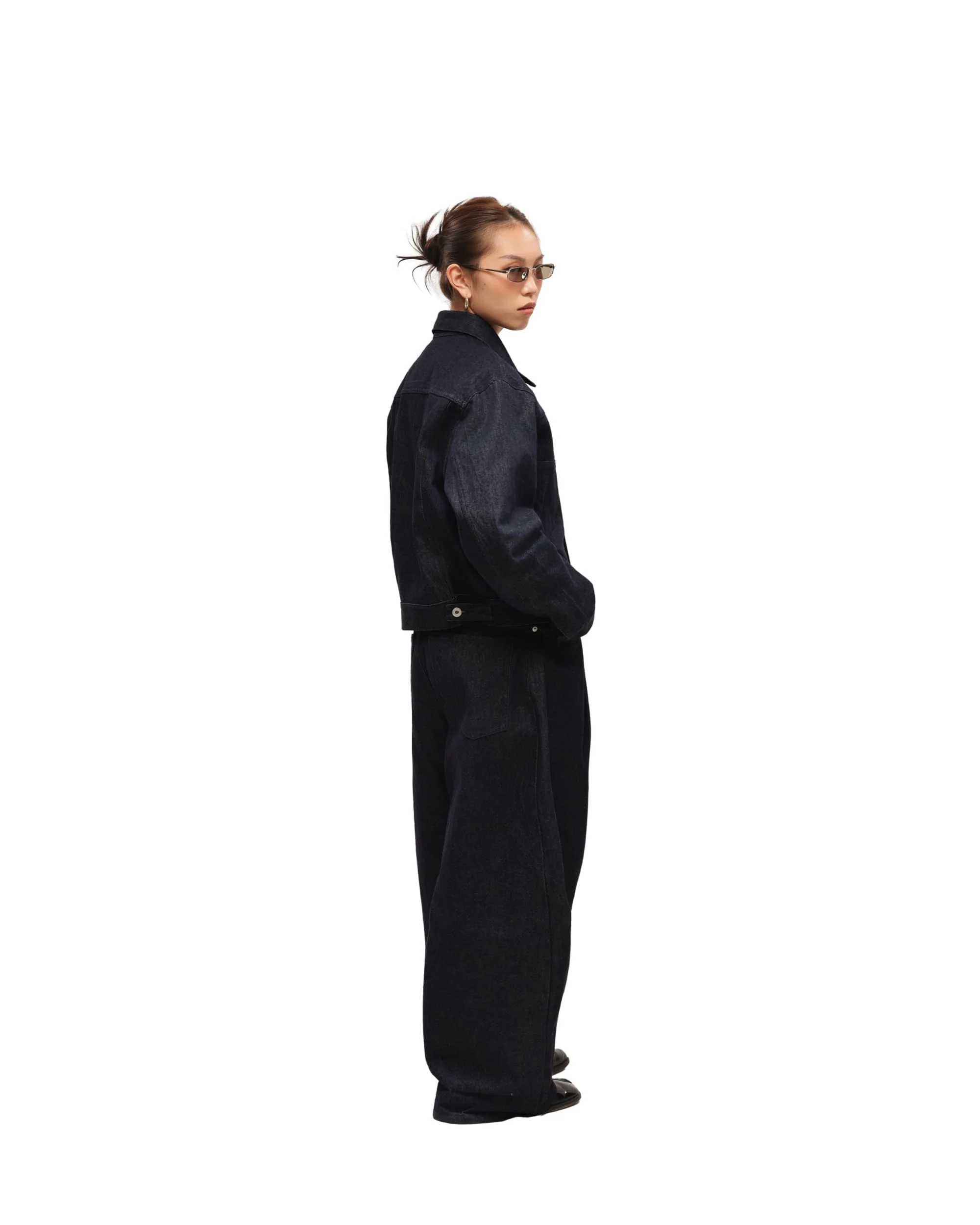 6CRAYON 11.3oz Indigo Blue Non-Fade Wide-Leg Baggy Denim Pants - Image 8