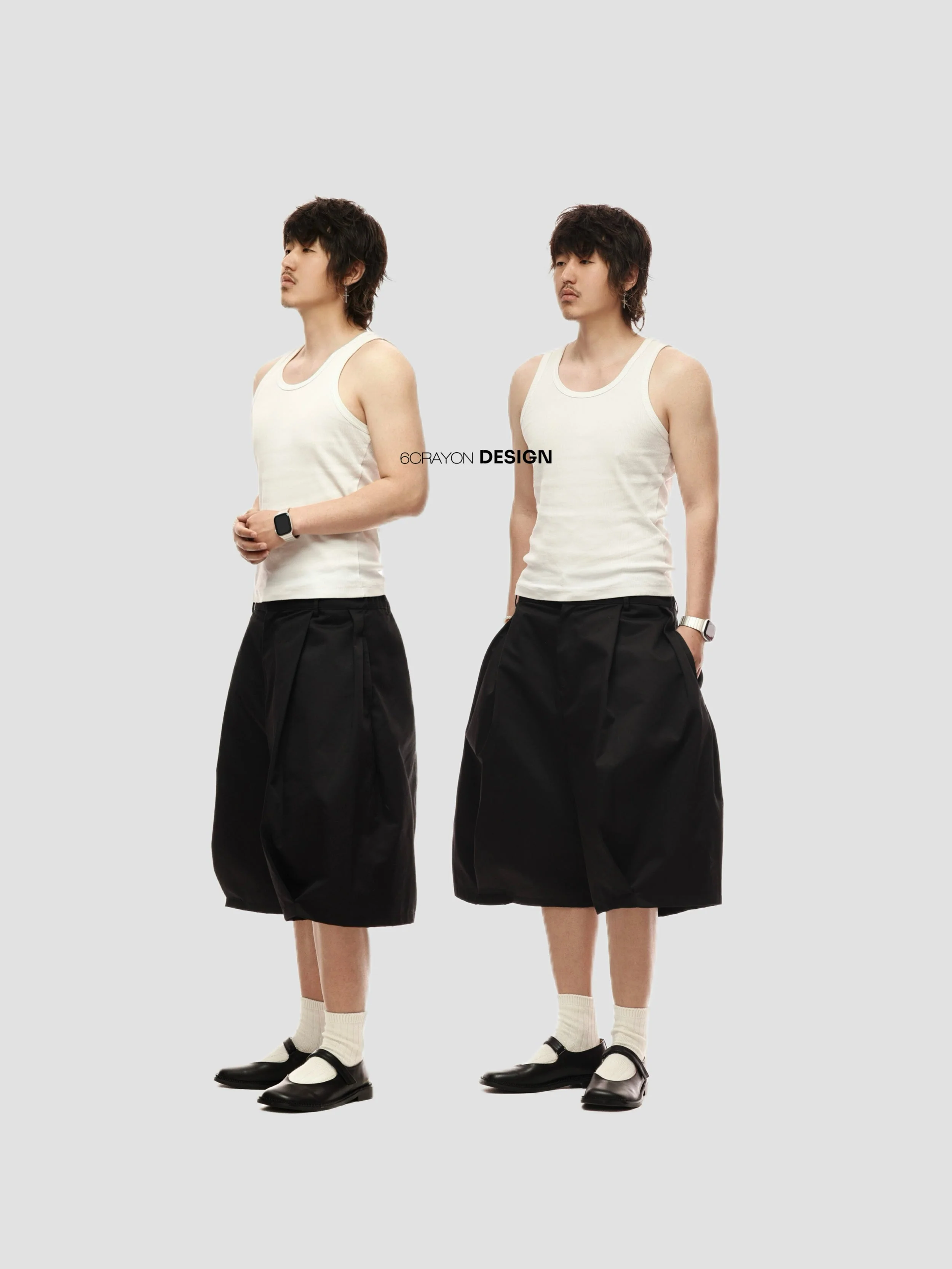 6CRAYON Elastic Waist Wide-Leg Shorts 2.0 – Double Pleated & Loose Fit with Coating - Image 18