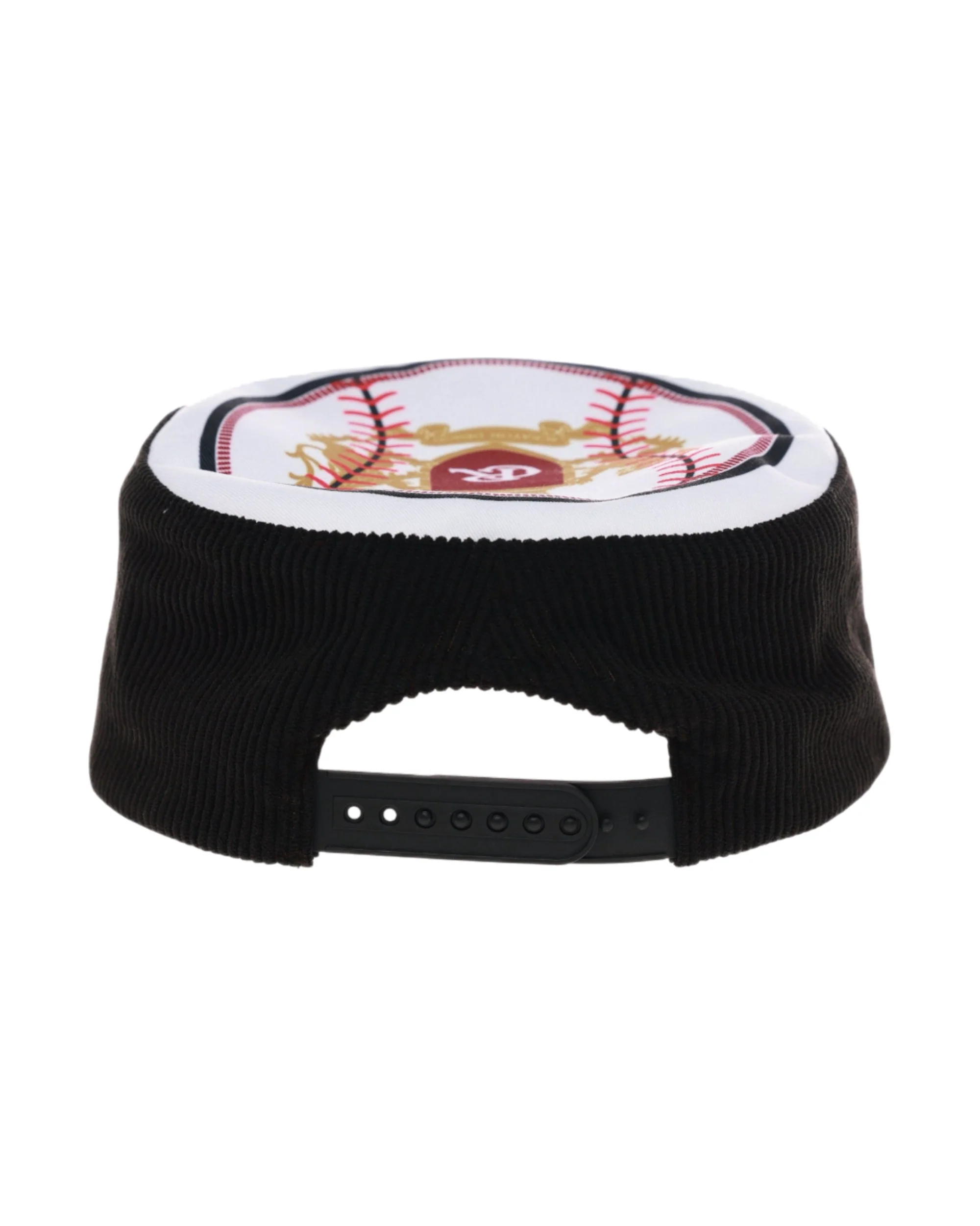 6CRAYON Flat Top Embroidered Corduroy Patchwork Baseball Cap - Image 4