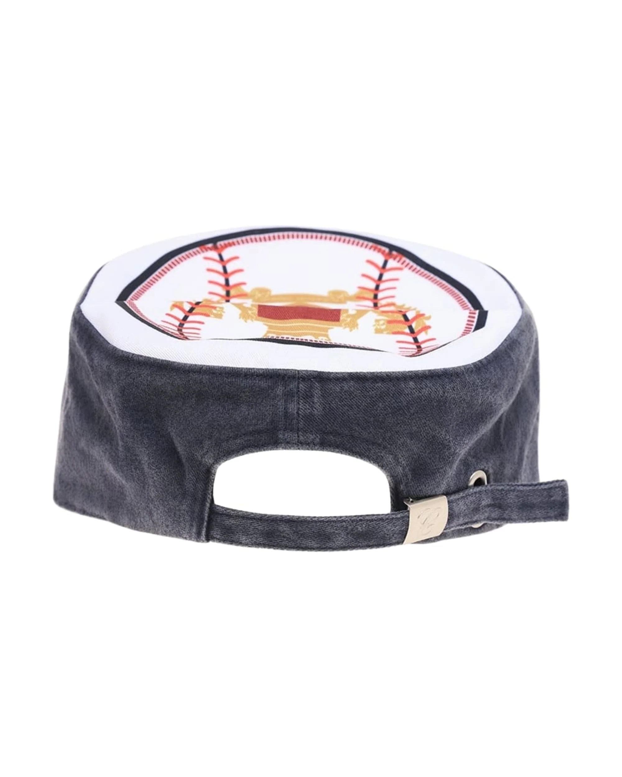6CRAYON Flat Top Embroidered Navy Patchwork Baseball Cap - Image 2