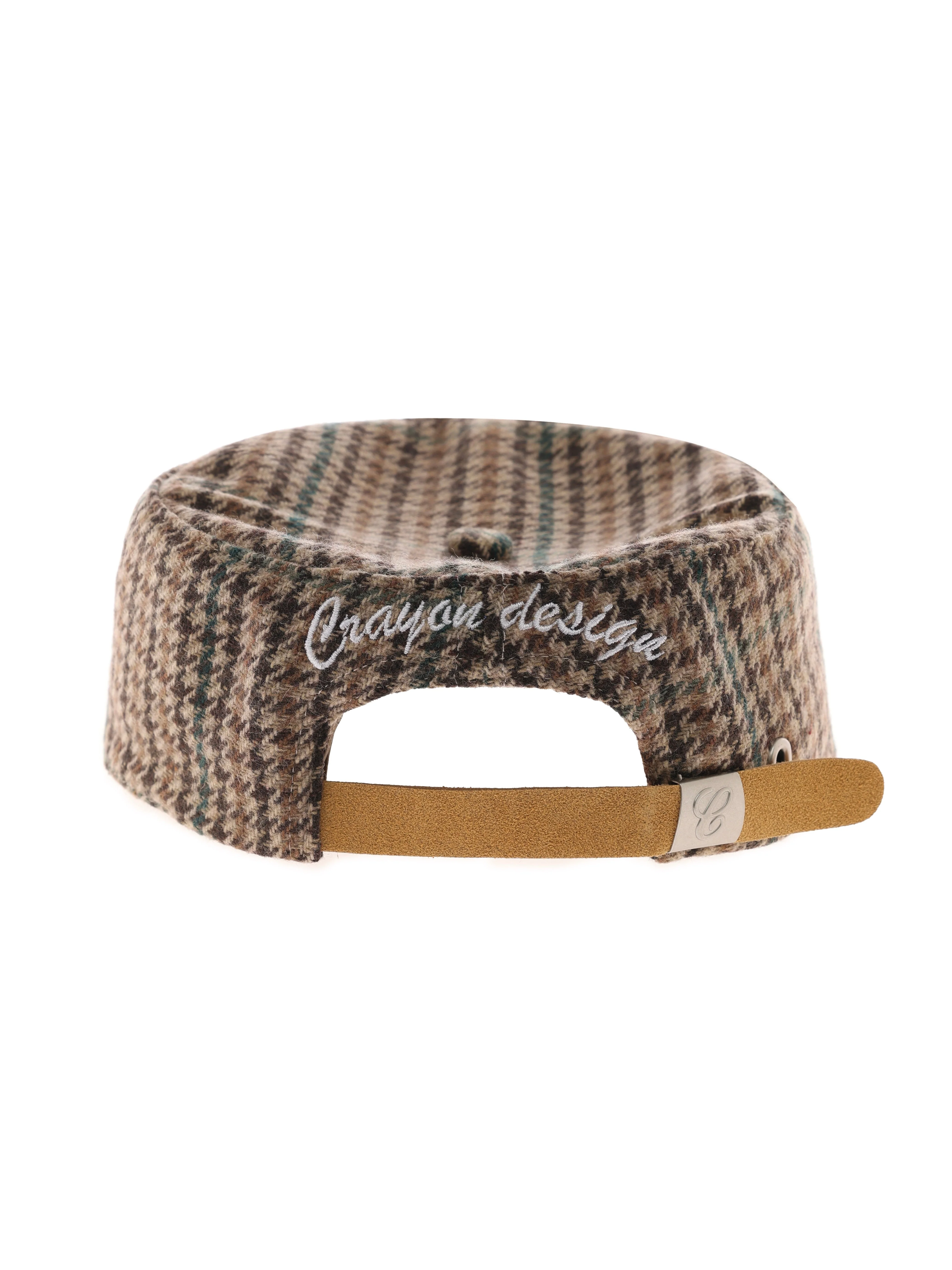 6CRAYON Houndstooth Flat Top Casual Baseball Cap - Image 7