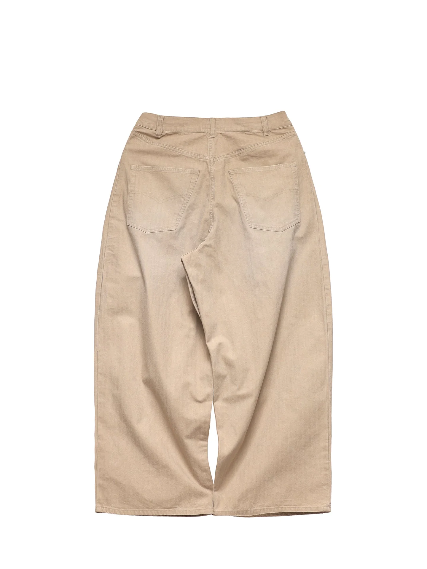 6CRAYON Khaki Classic Herringbone Washed Wide-Leg Trousers - Image 12