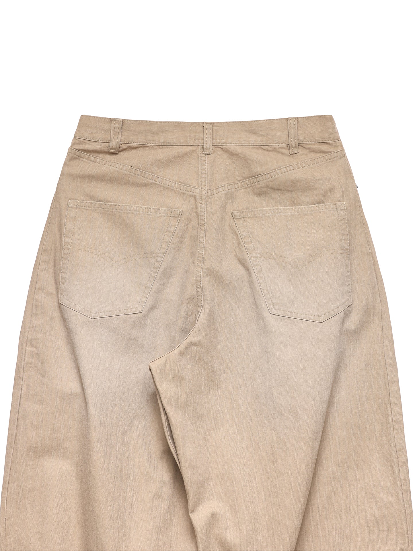 6CRAYON Khaki Classic Herringbone Washed Wide-Leg Trousers - Image 18