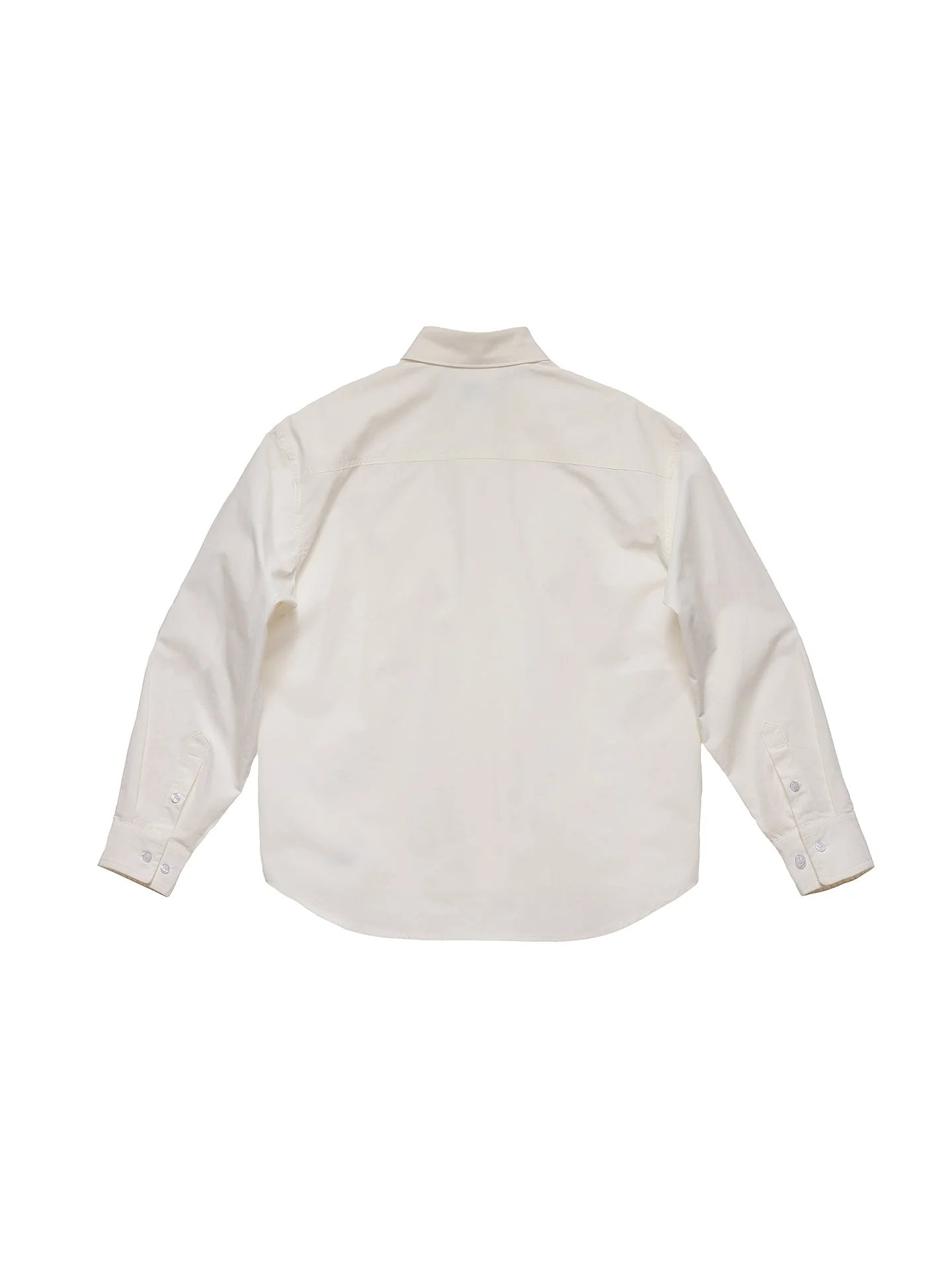 6CRAYON Patchwork Basic Beige Cotton Poplin Embroidered Shirt - Image 12