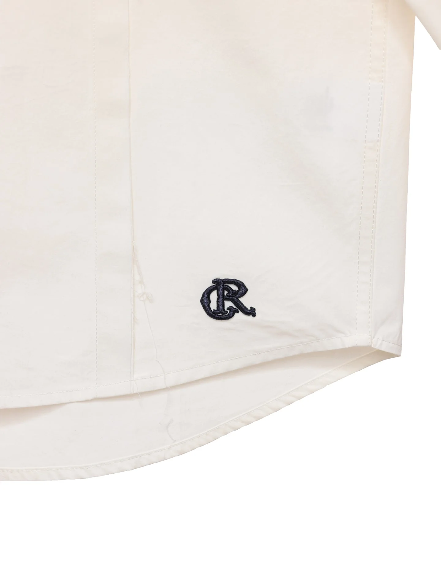 6CRAYON Patchwork Basic Beige Cotton Poplin Embroidered Shirt - Image 16