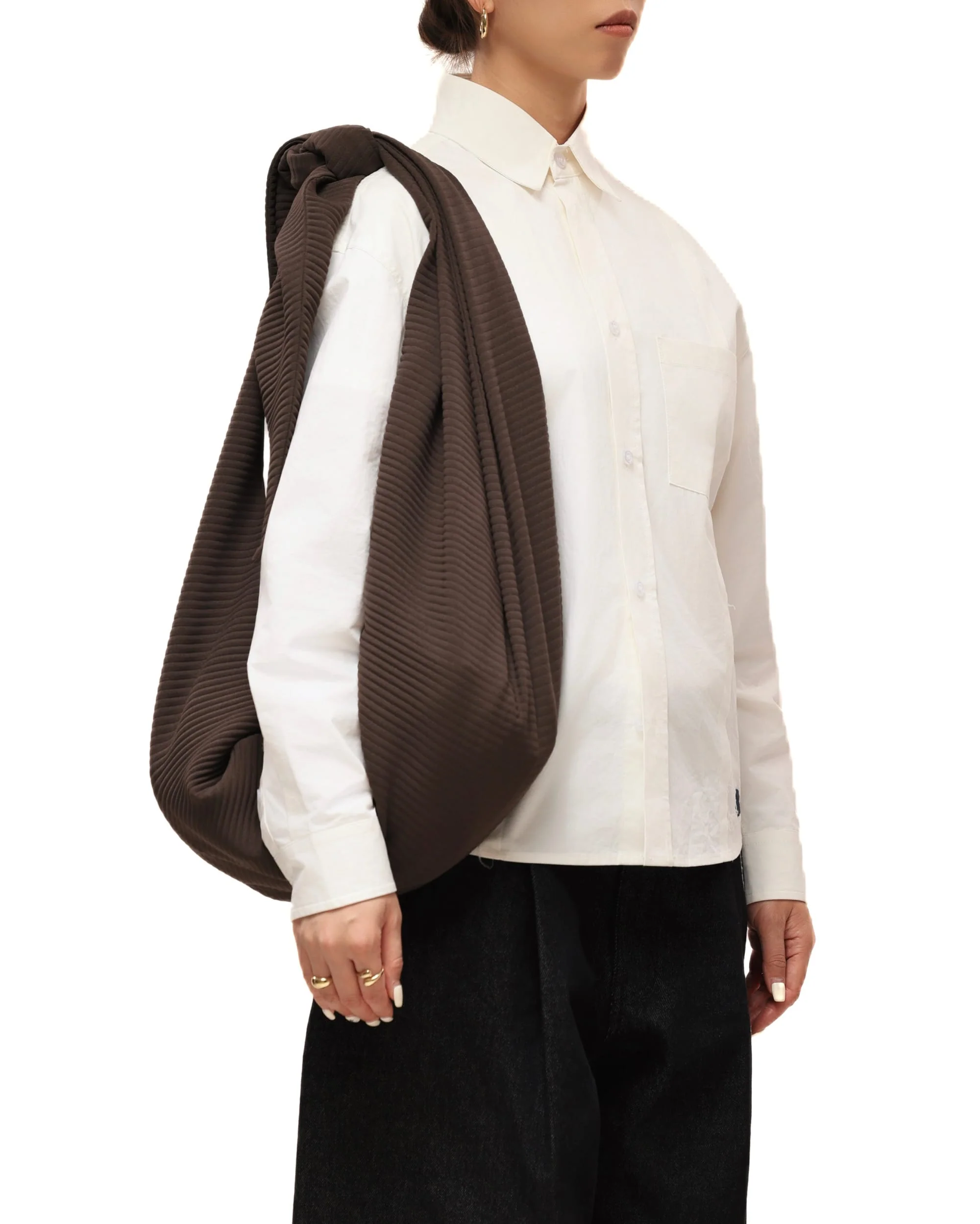 6CRAYON Pleated Adjustable Multi-Function Hobo Bag - Image 5