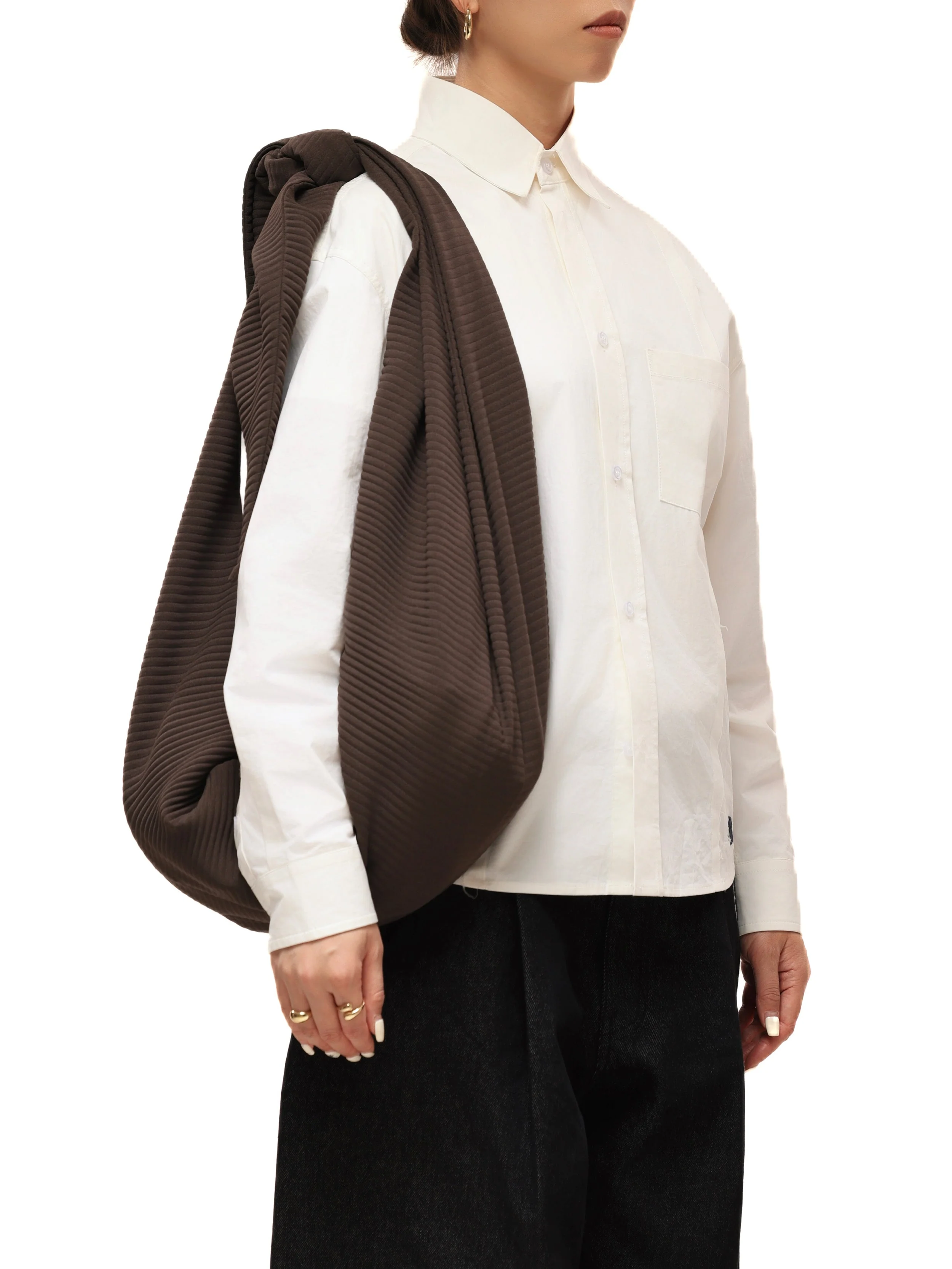 6CRAYON Pleated Adjustable Multi-Function Hobo Bag - Image 7