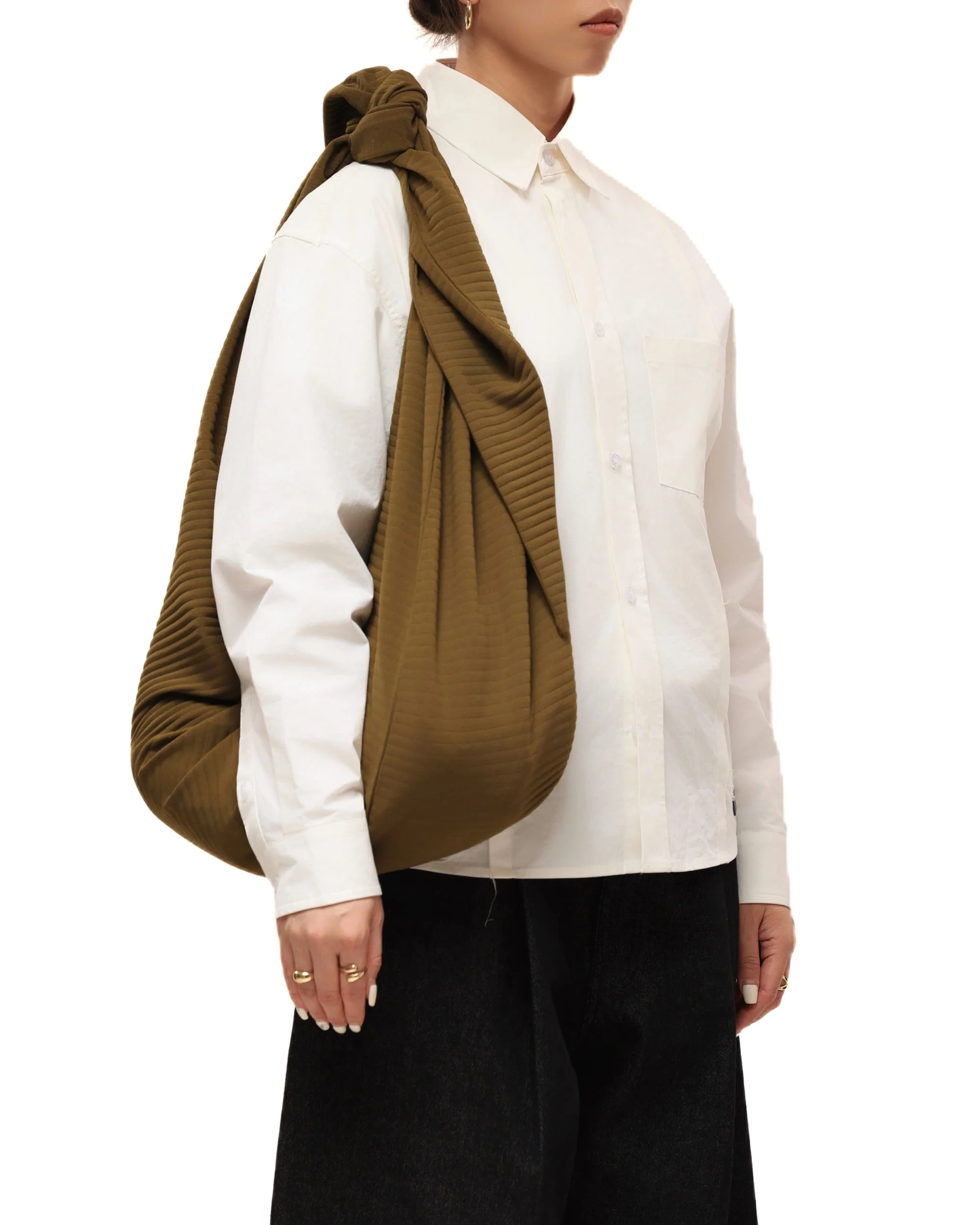 6CRAYON Pleated Adjustable Multi-Function Hobo Bag - Image 5