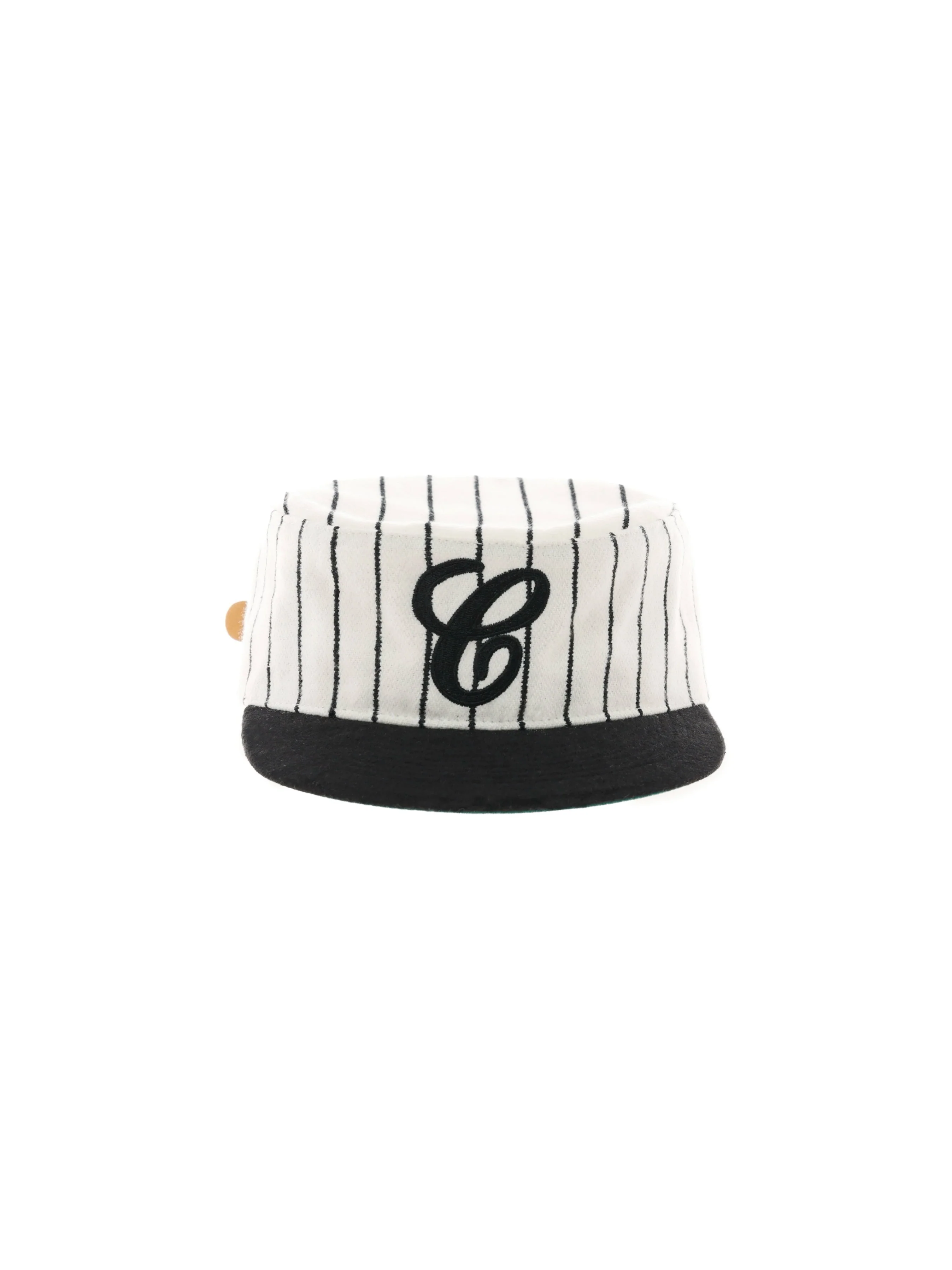 6CRAYON  Retro Flat Top Baseball Cap - Striped Wool Blend with Embroidered Letters - Image 10