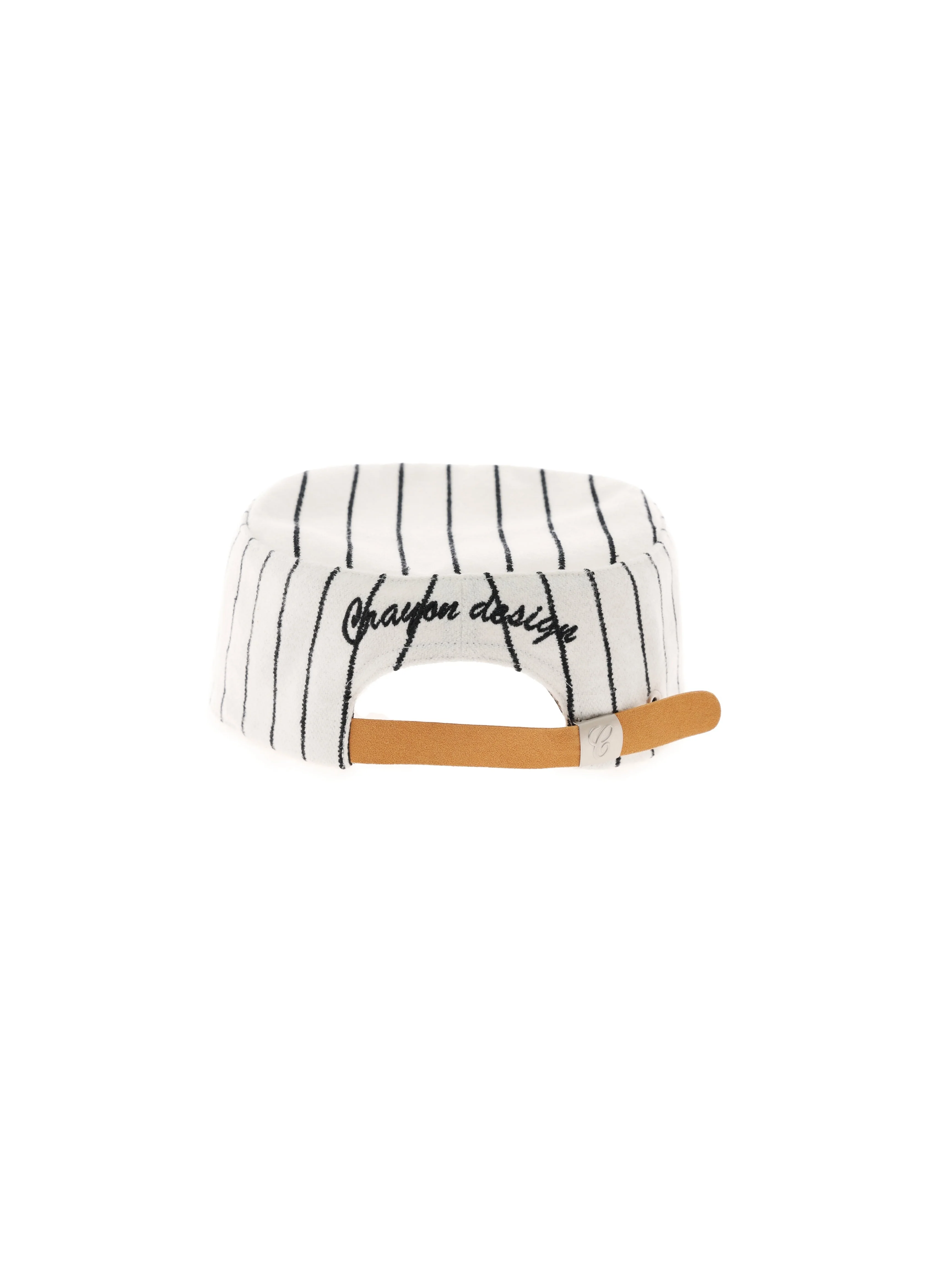 6CRAYON  Retro Flat Top Baseball Cap - Striped Wool Blend with Embroidered Letters - Image 11