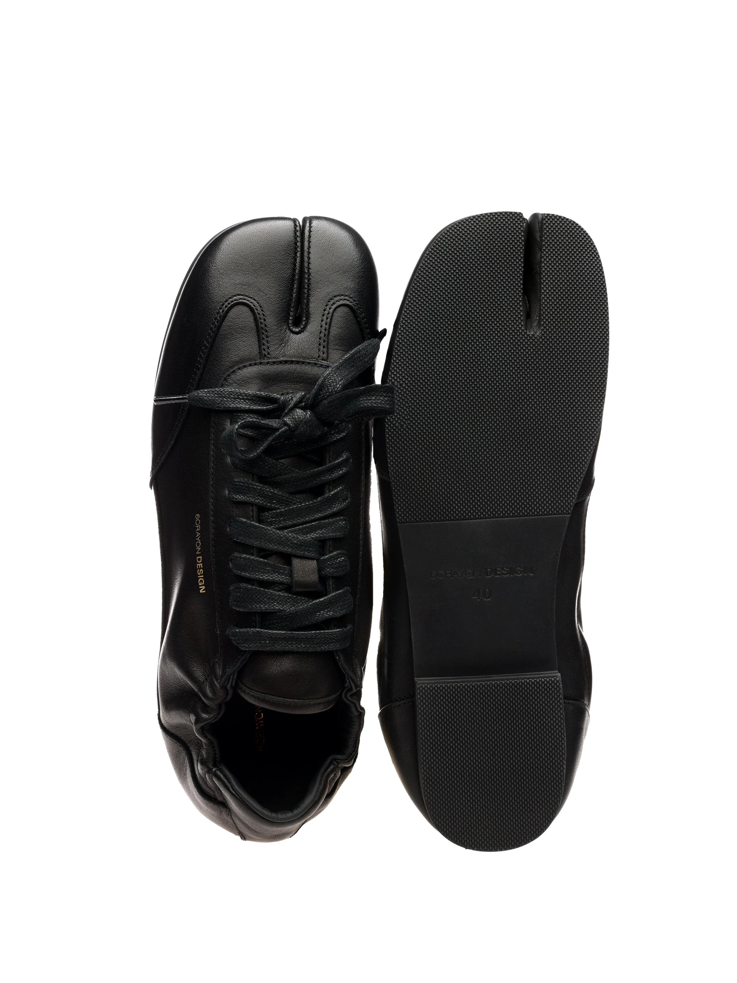 6CRAYON Thin-Sole TABI Sneakers in Waxed Top-Grain Soft Cowhide - Image 9