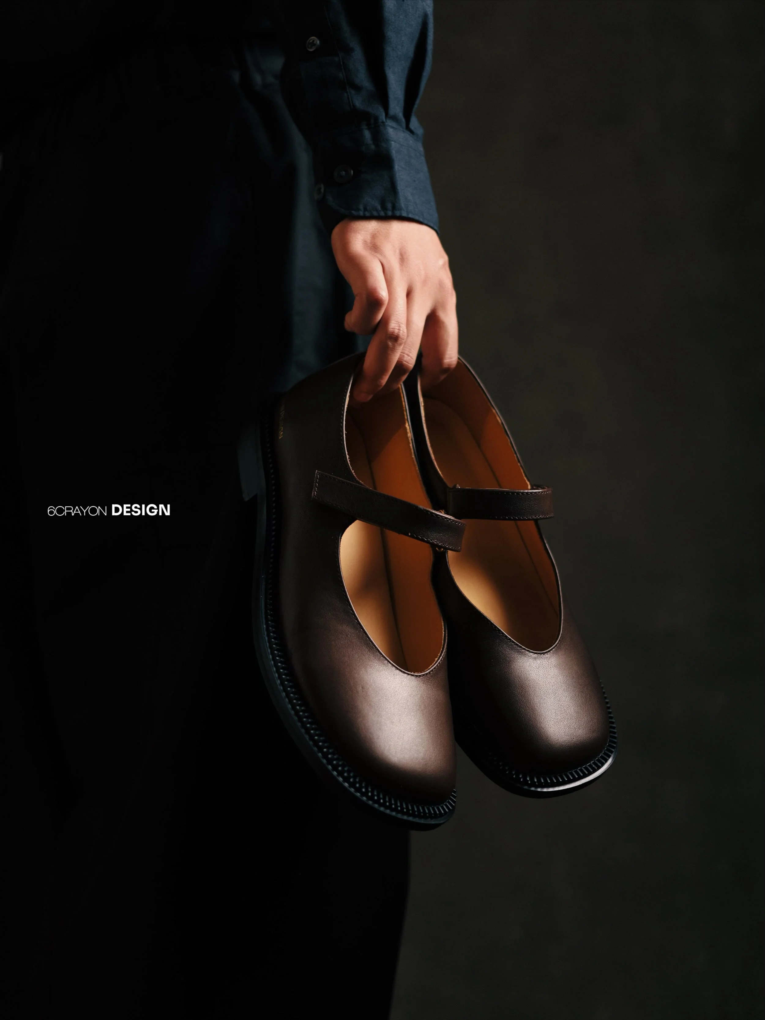 6CRAYON Unisex Brown Full-Grain Leather Mary Janes - Image 24