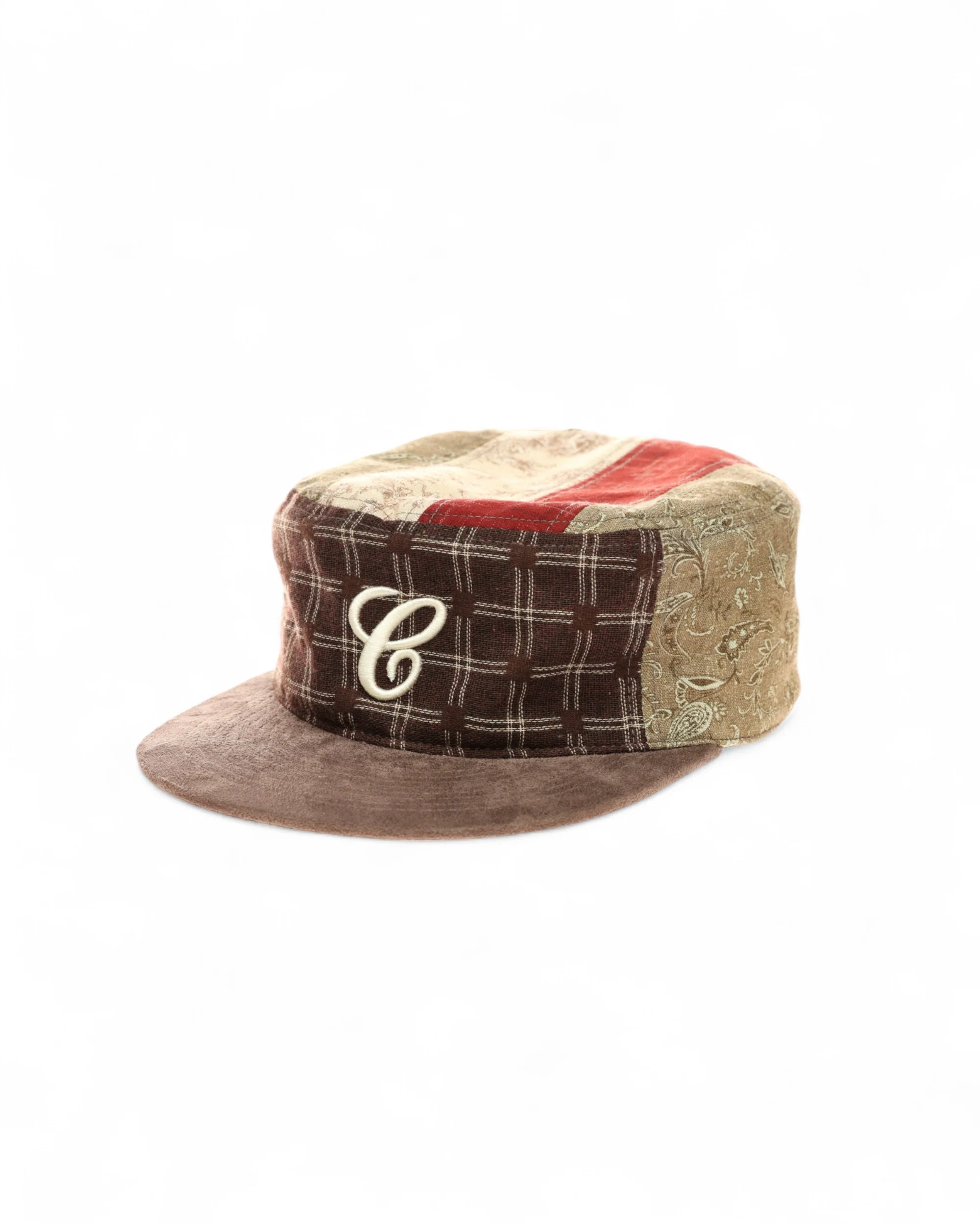 6CRAYON Vintage Patchwork Flat Top Baseball Cap