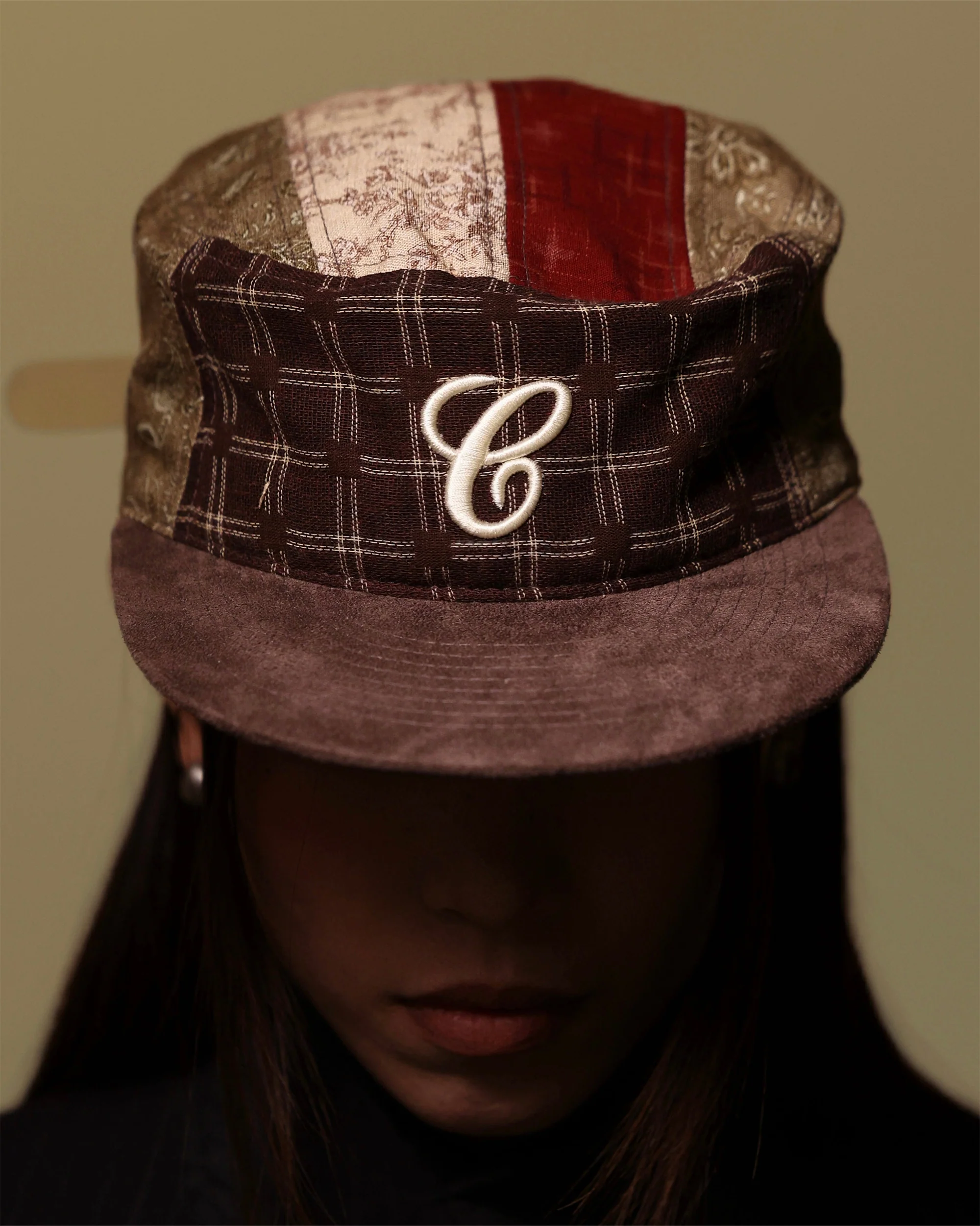 6CRAYON Vintage Patchwork Flat Top Baseball Cap - Image 4