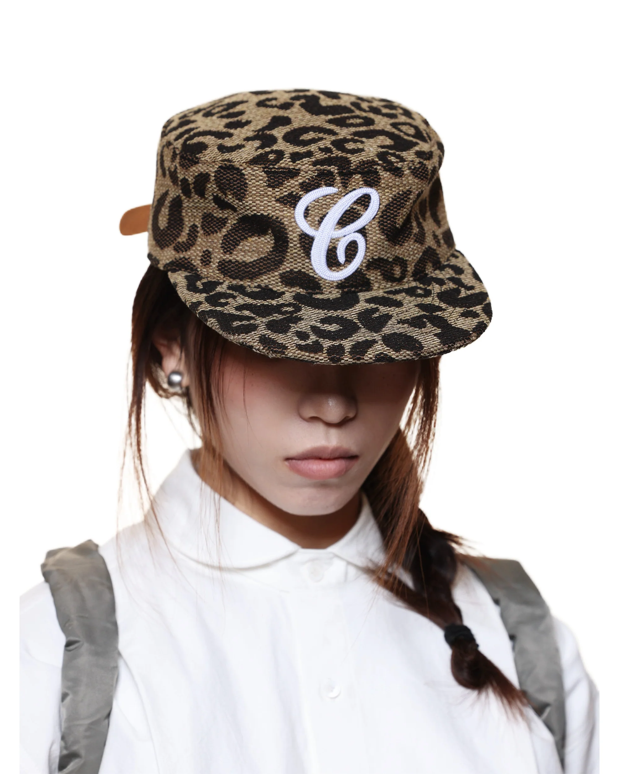 6CRAYON WEAVE LEOPARD PRINT BRIMMED BASEBALL CAP - Image 6