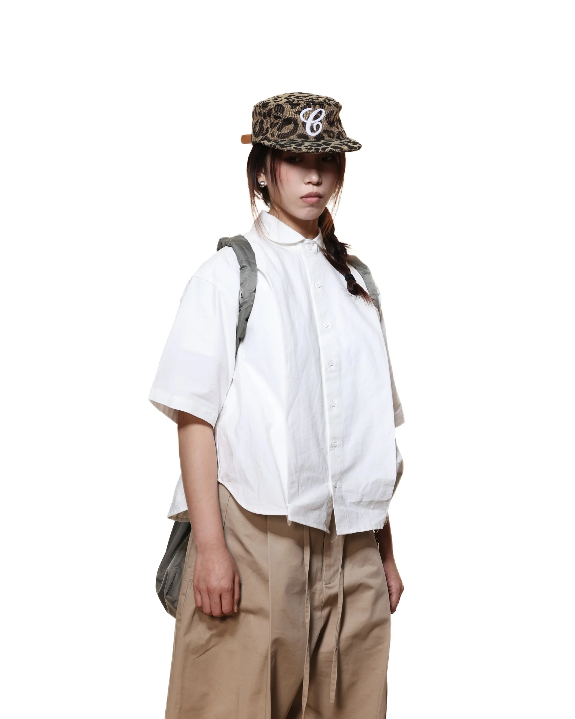 6CRAYON WEAVE LEOPARD PRINT BRIMMED BASEBALL CAP - Image 7