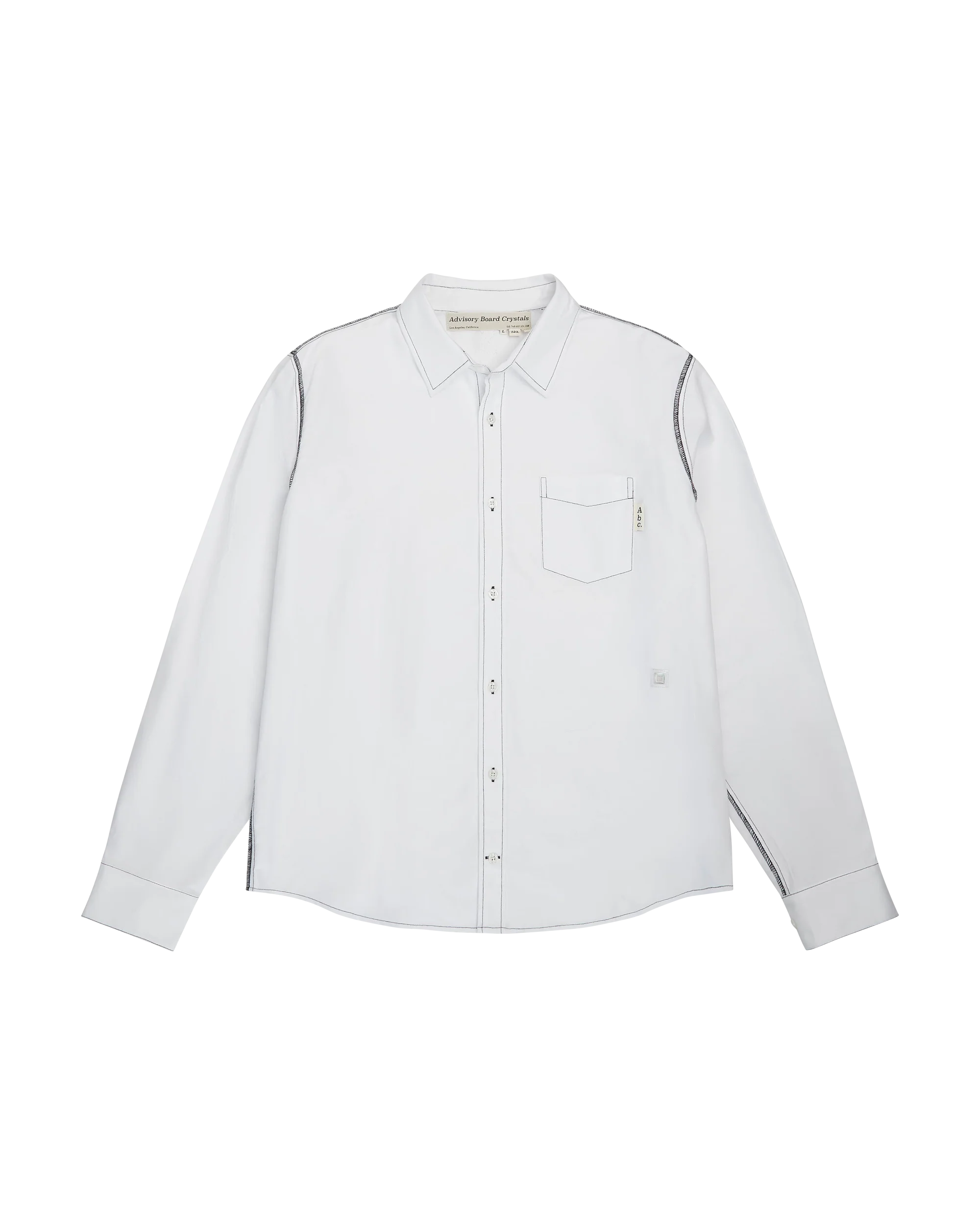 Abc. 123. Silver Hologram Oxford Shirt (White)- FW24
