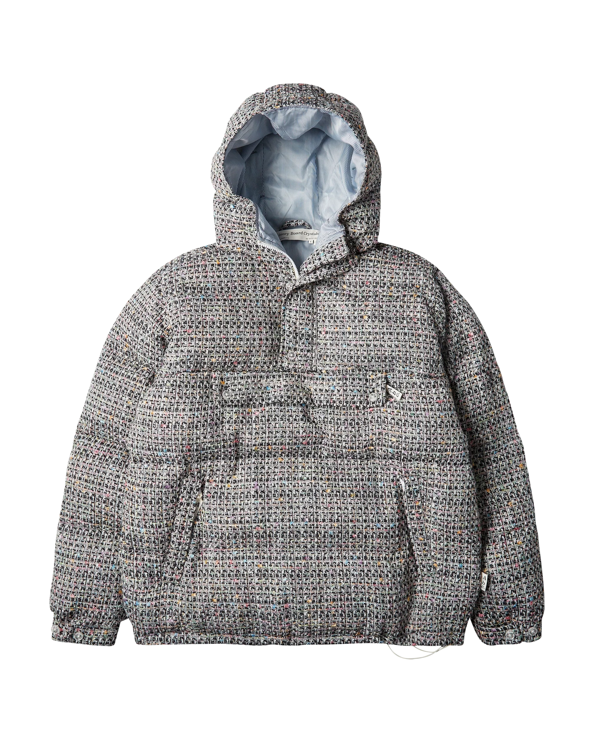 Abc. Tweed Hooded Puffer Jacket (White)- FW24