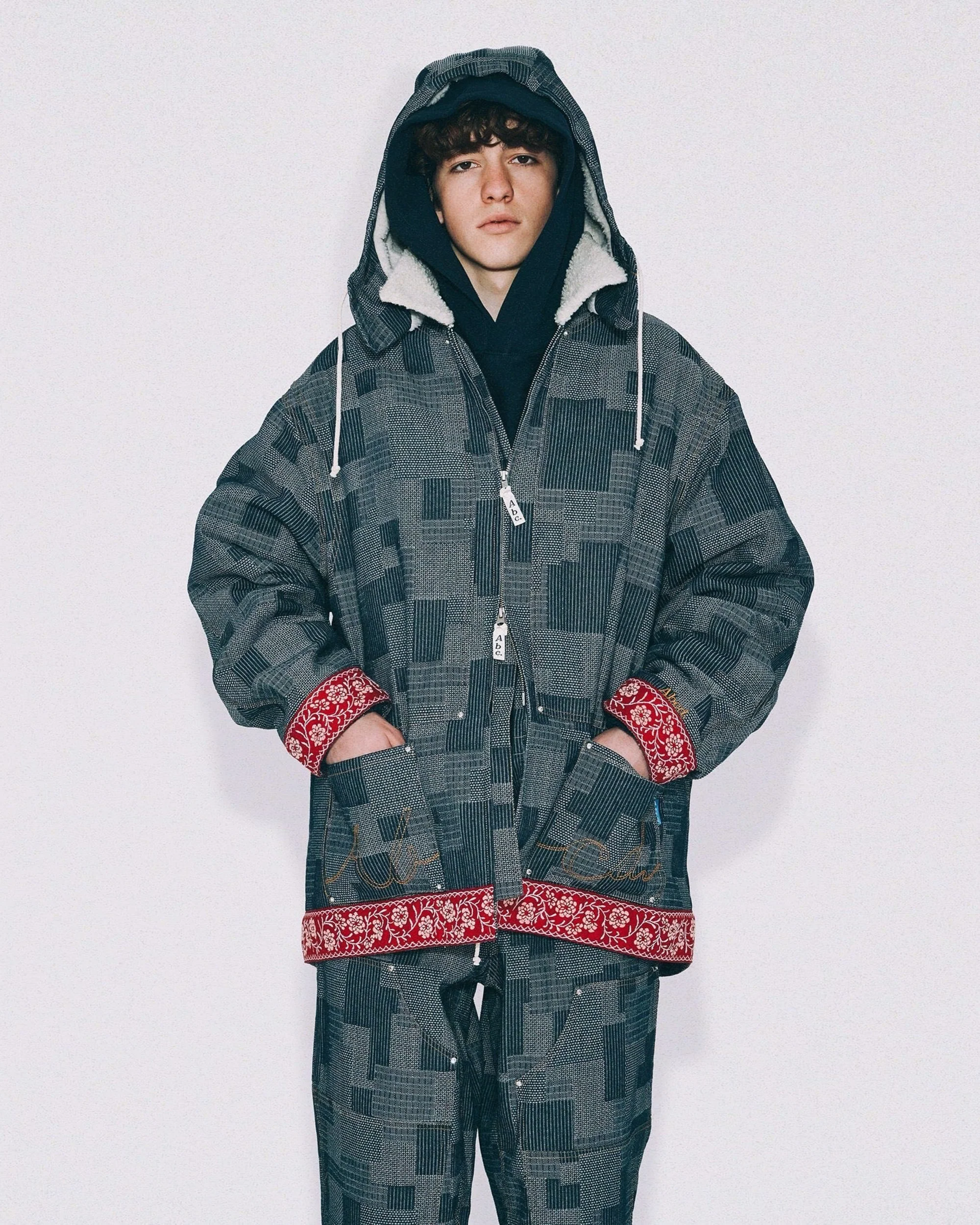 Abcd. Patchwork Crystal Rivet Denim Coat- FW24 - Image 3