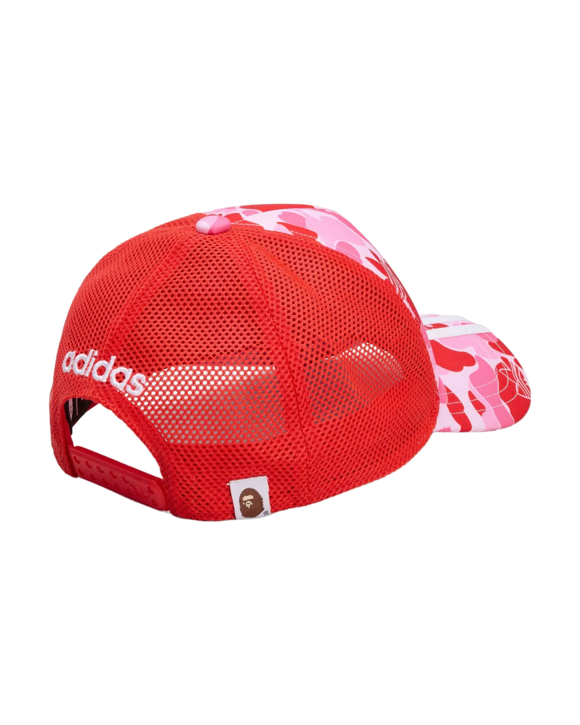 adidas x BAPE Trucker Cap - Pink Camo/Red - Image 3