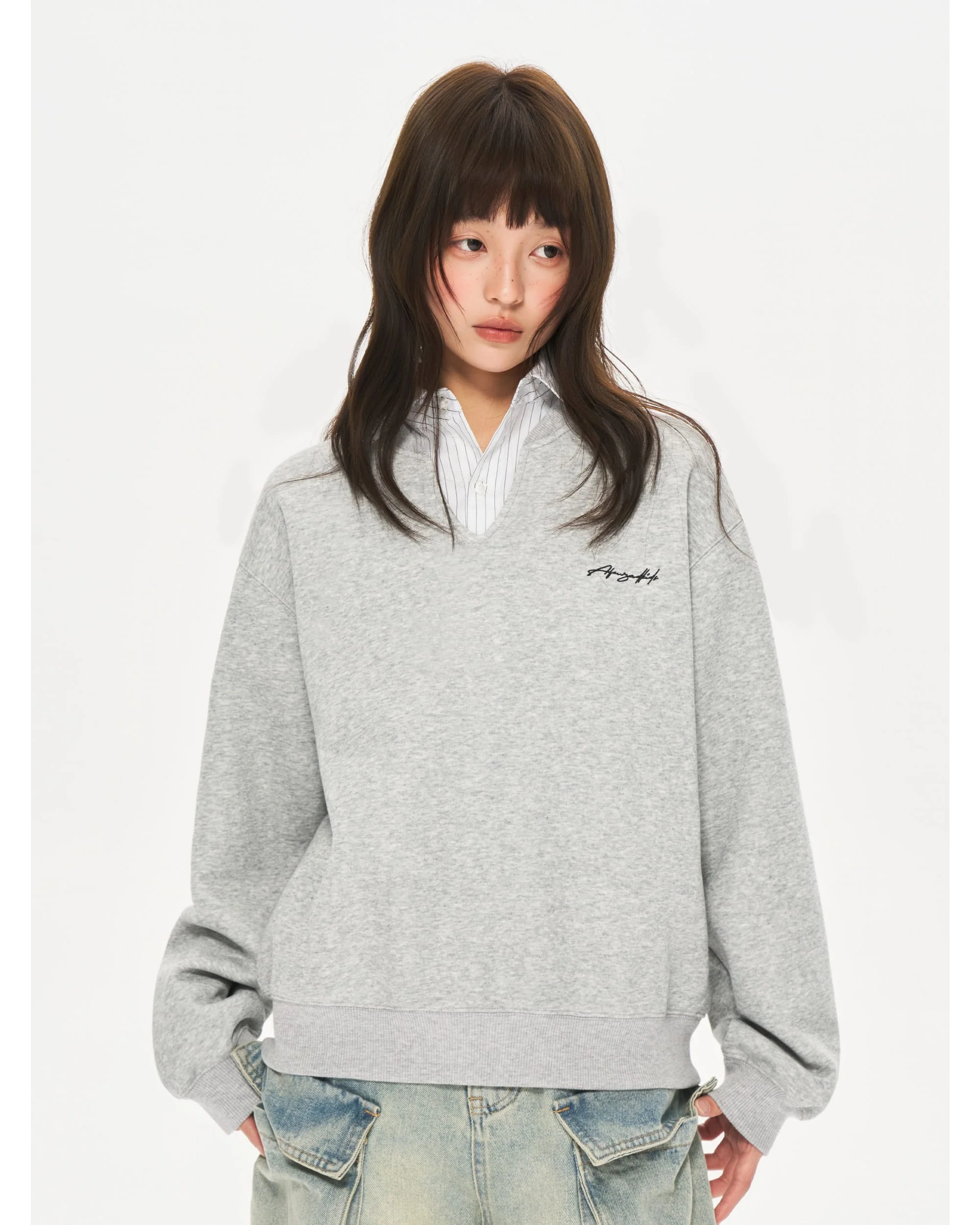 (AFGK) Layered Collar Sweatshirt - Image 7