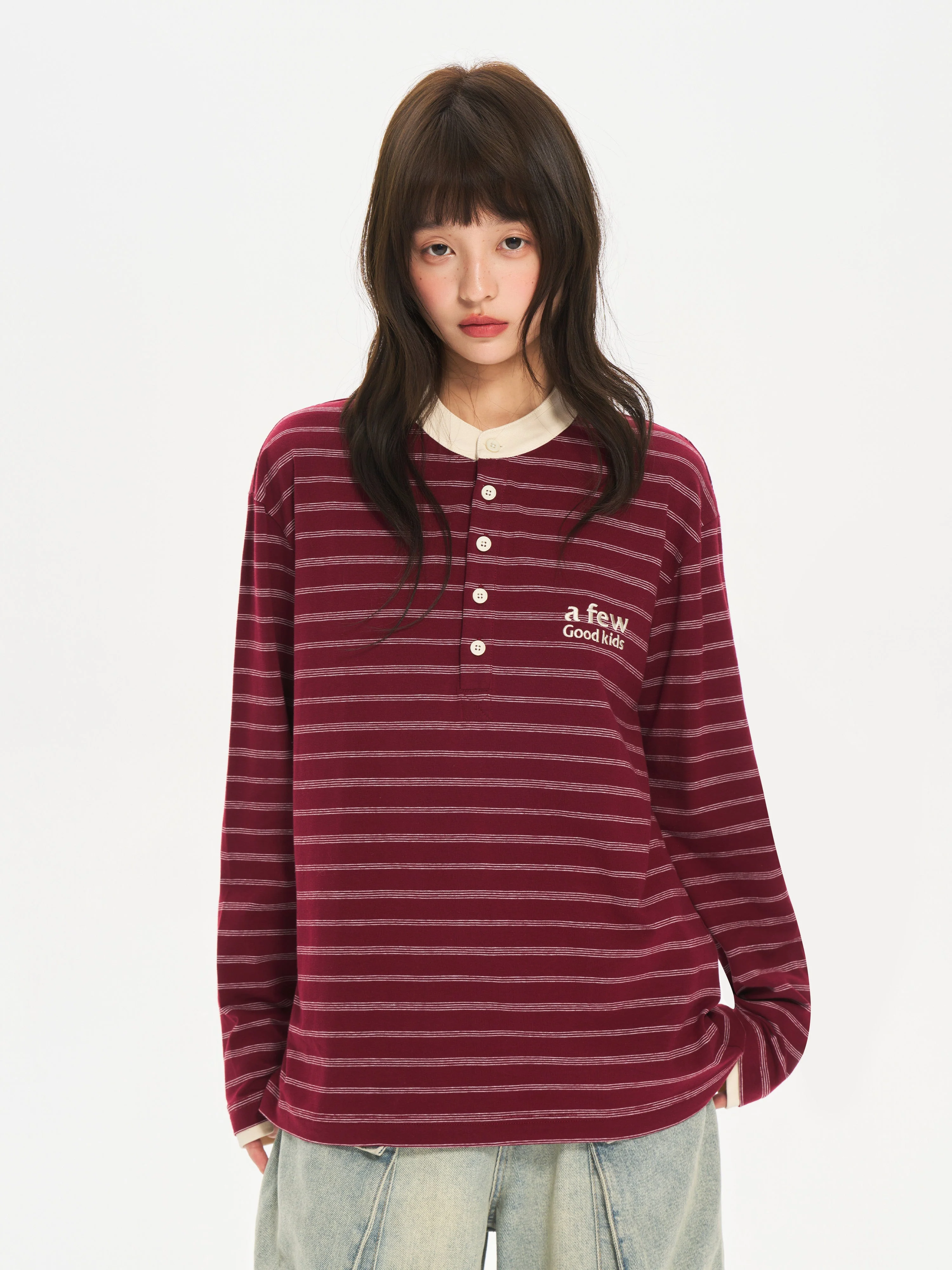 (AFGK) Striped Henley Shirt - Image 14