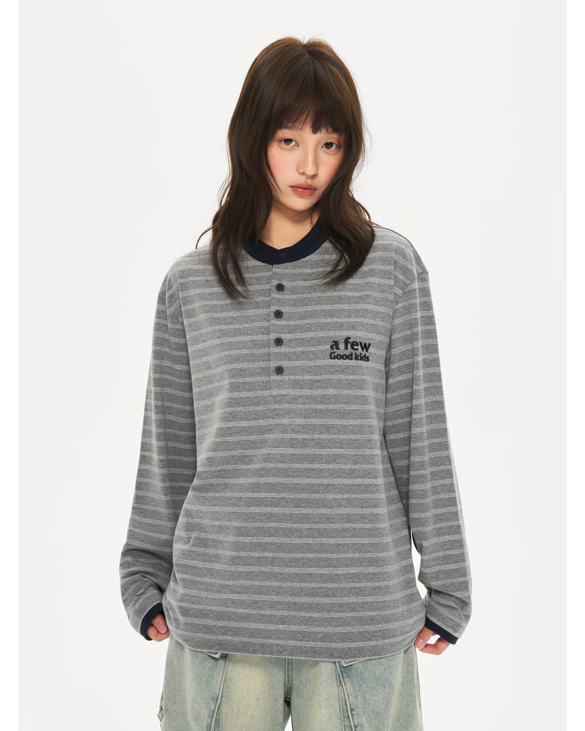 (AFGK) Striped Henley Shirt - Image 3