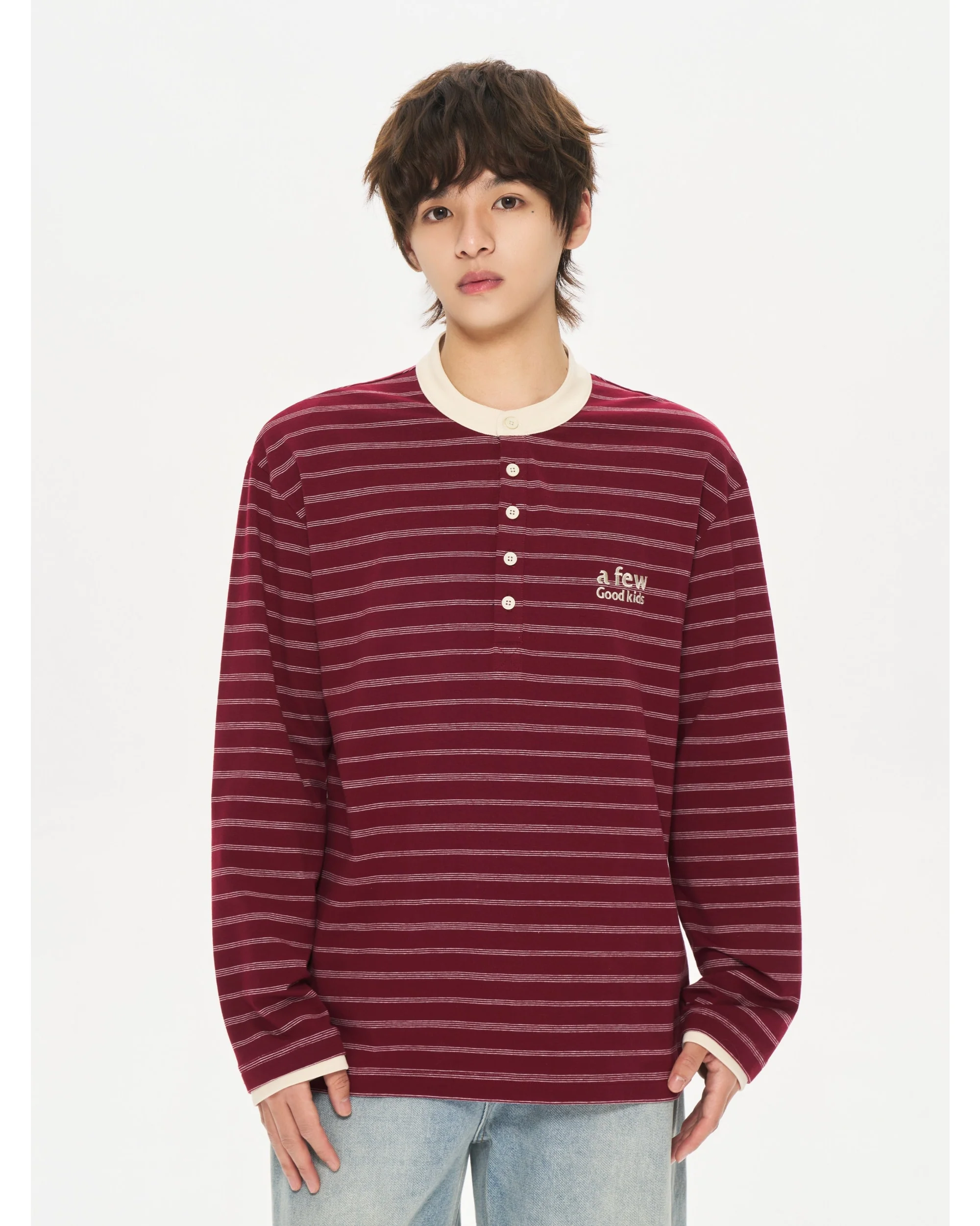 (AFGK) Striped Henley Shirt - Image 7