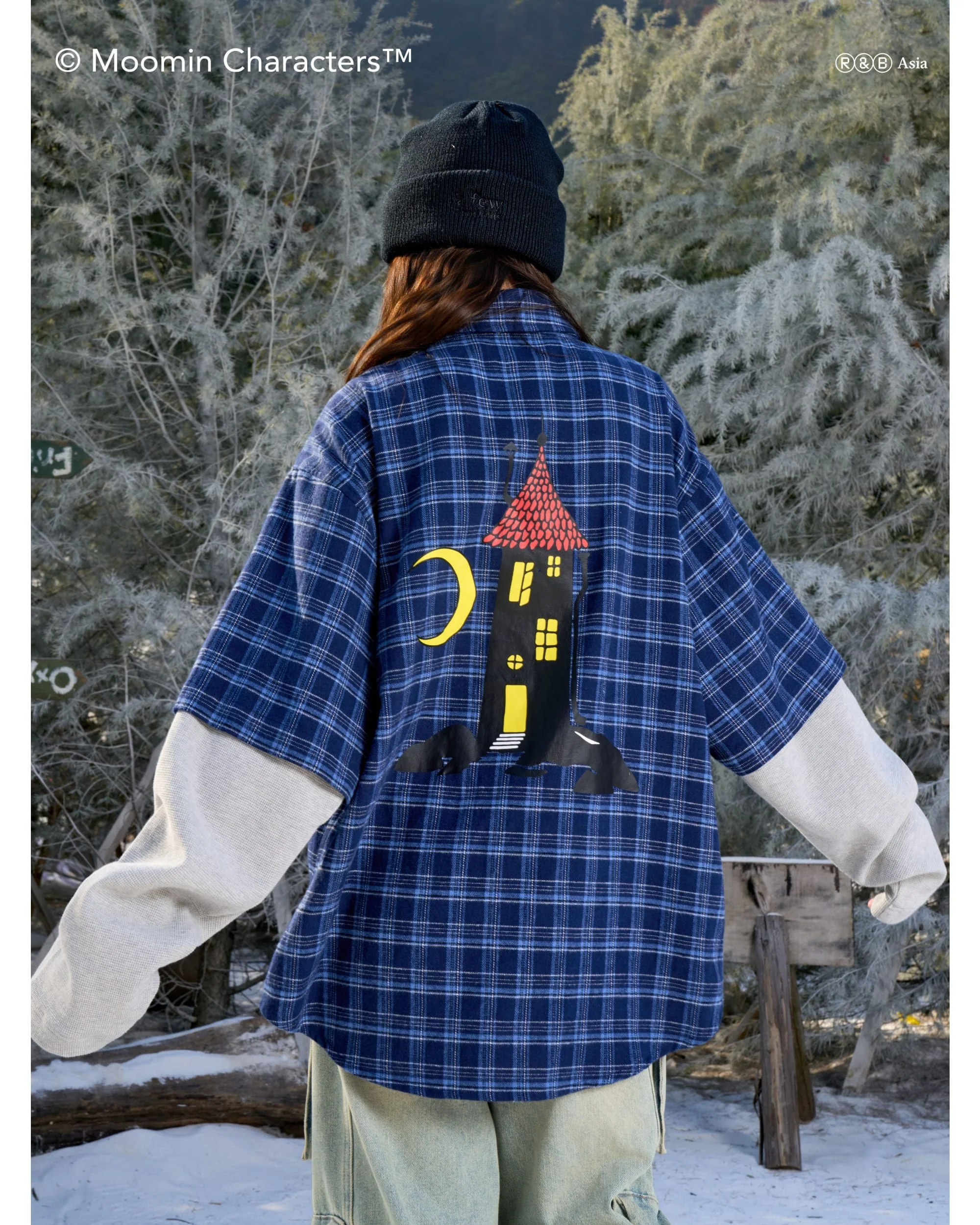 AFGK X MOOMIN Plaid layered shirt - Image 3