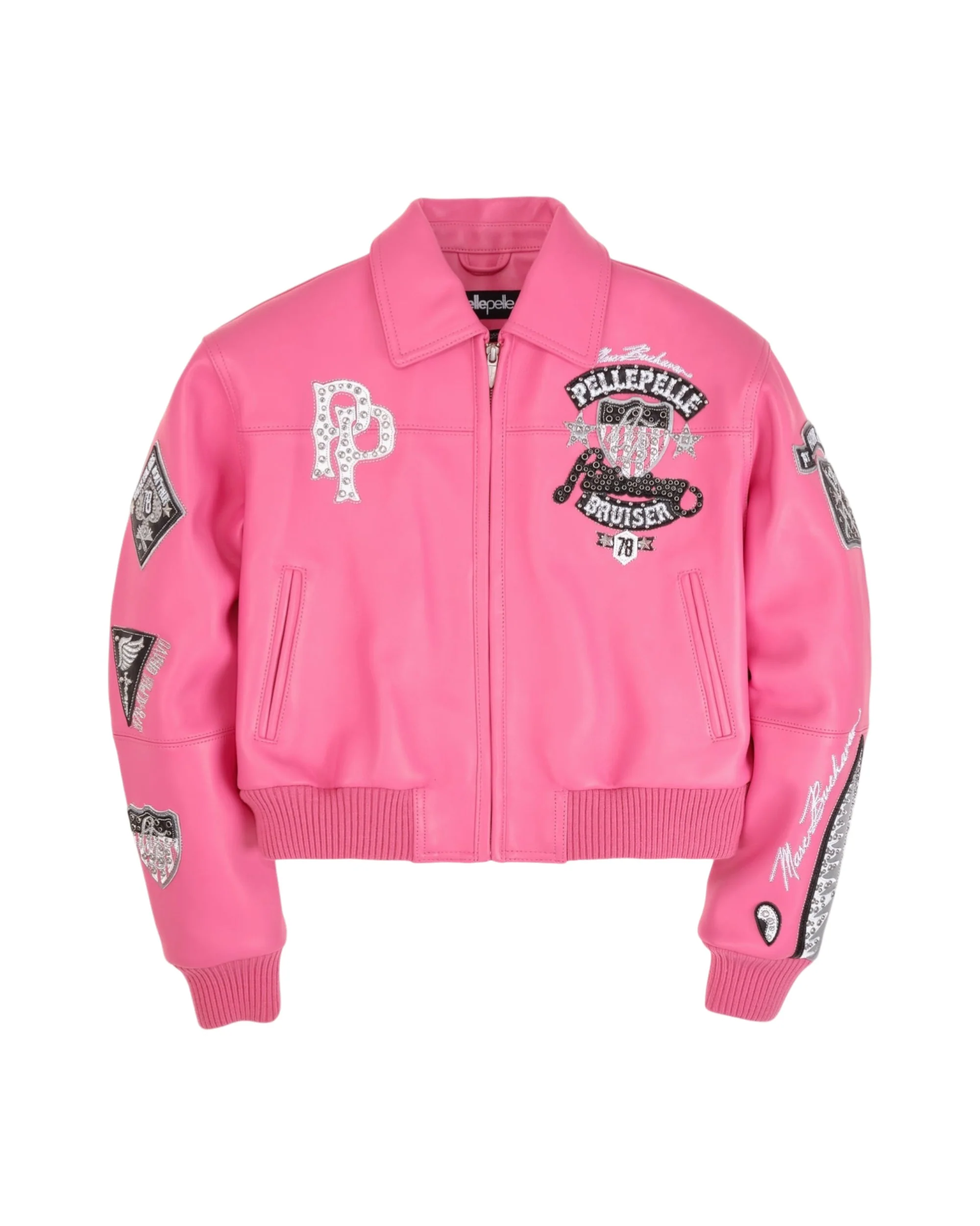American Bruiser Plush Womens Crop Jacket - Pink