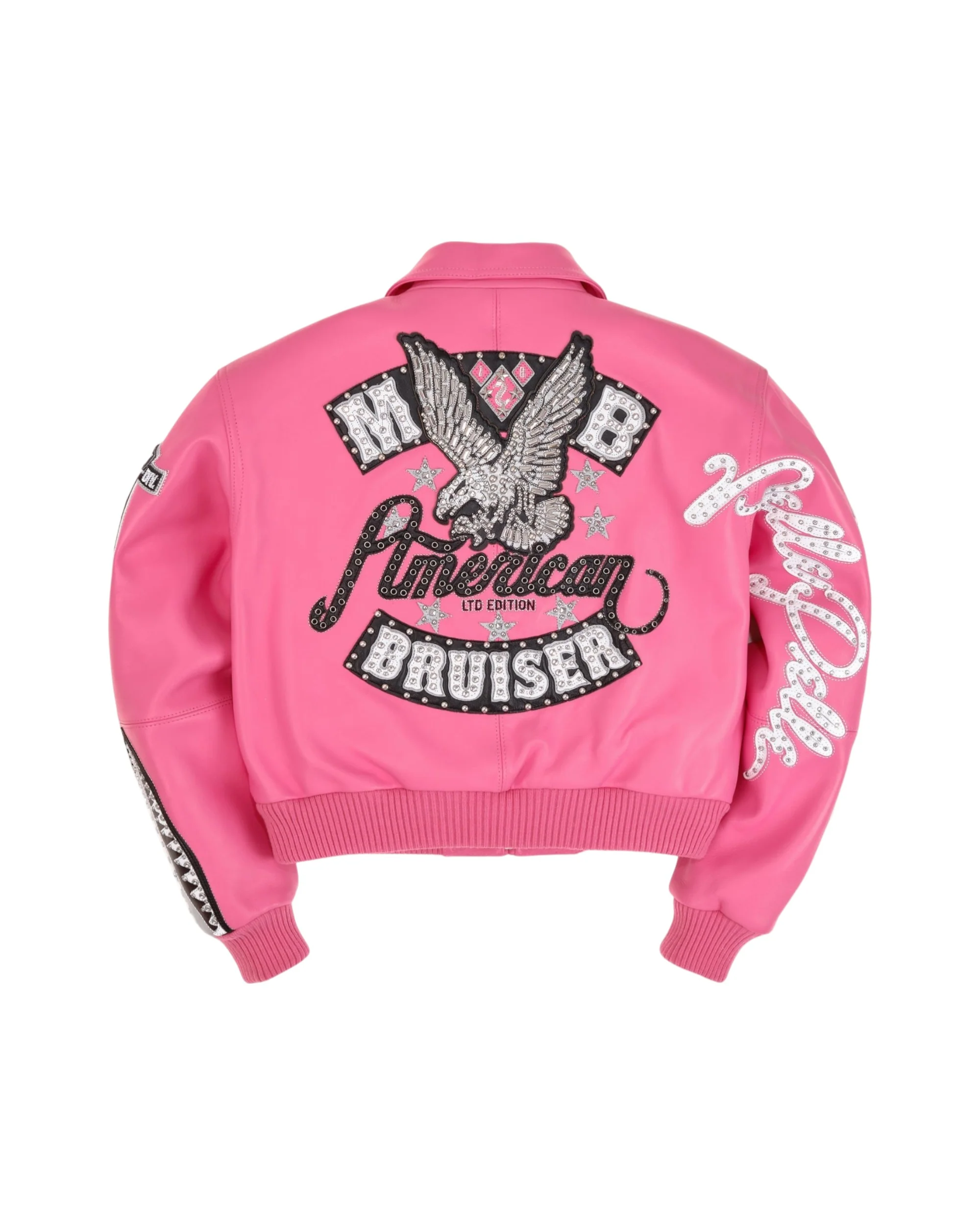 American Bruiser Plush Womens Crop Jacket - Pink - Image 2