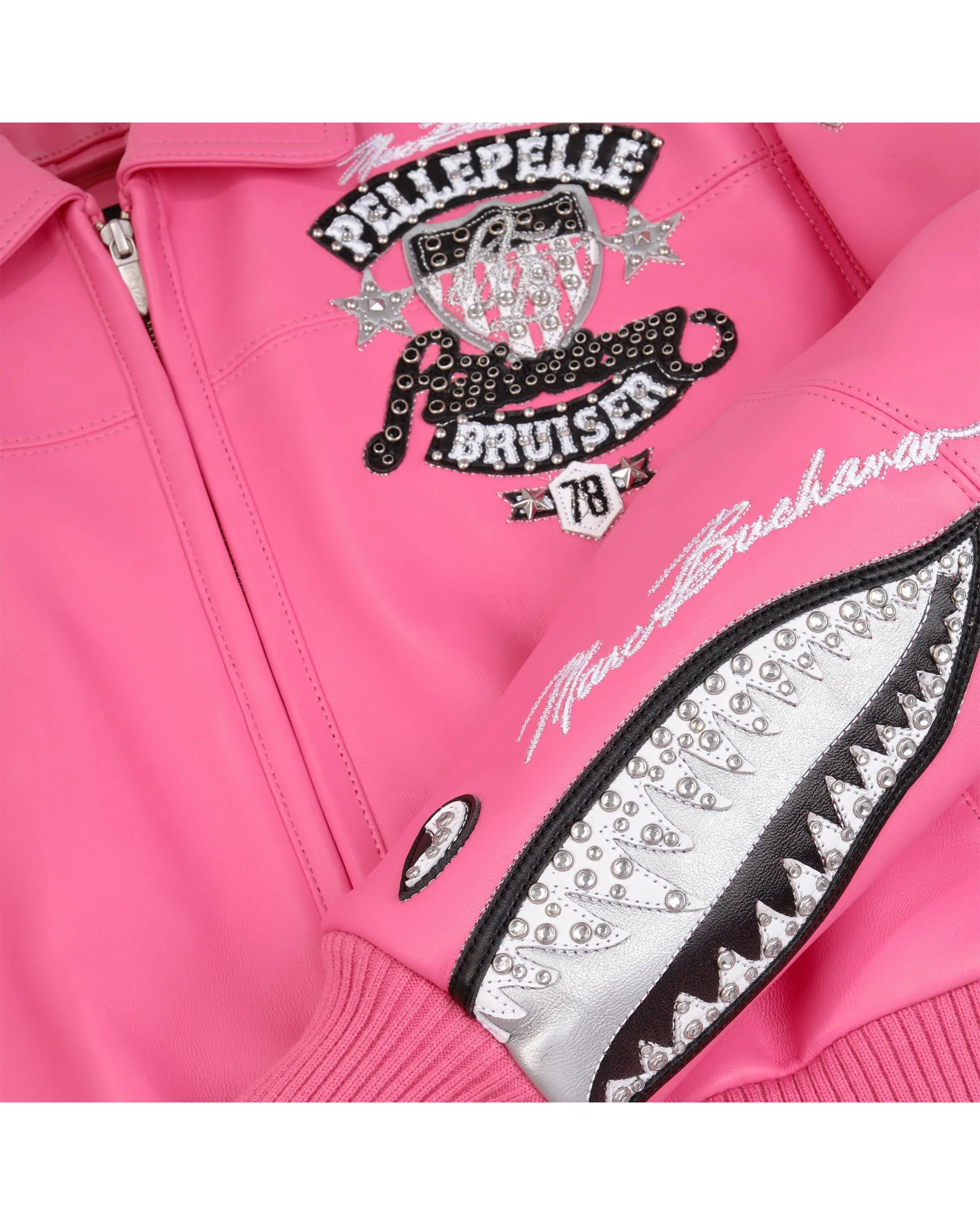 American Bruiser Plush Womens Crop Jacket - Pink - Image 4